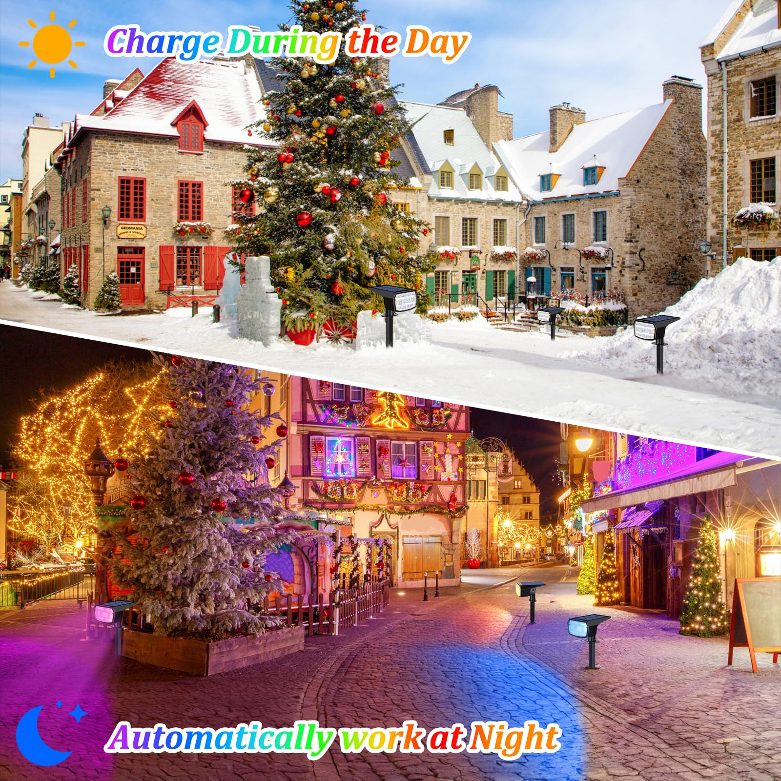 Sucolite 6-Pack Solar Spot Lights Outdoor, 59 Led Solar Lights Outdoor Waterproof, 9 Lighting Modes Outdoor Solar Lights For Yar