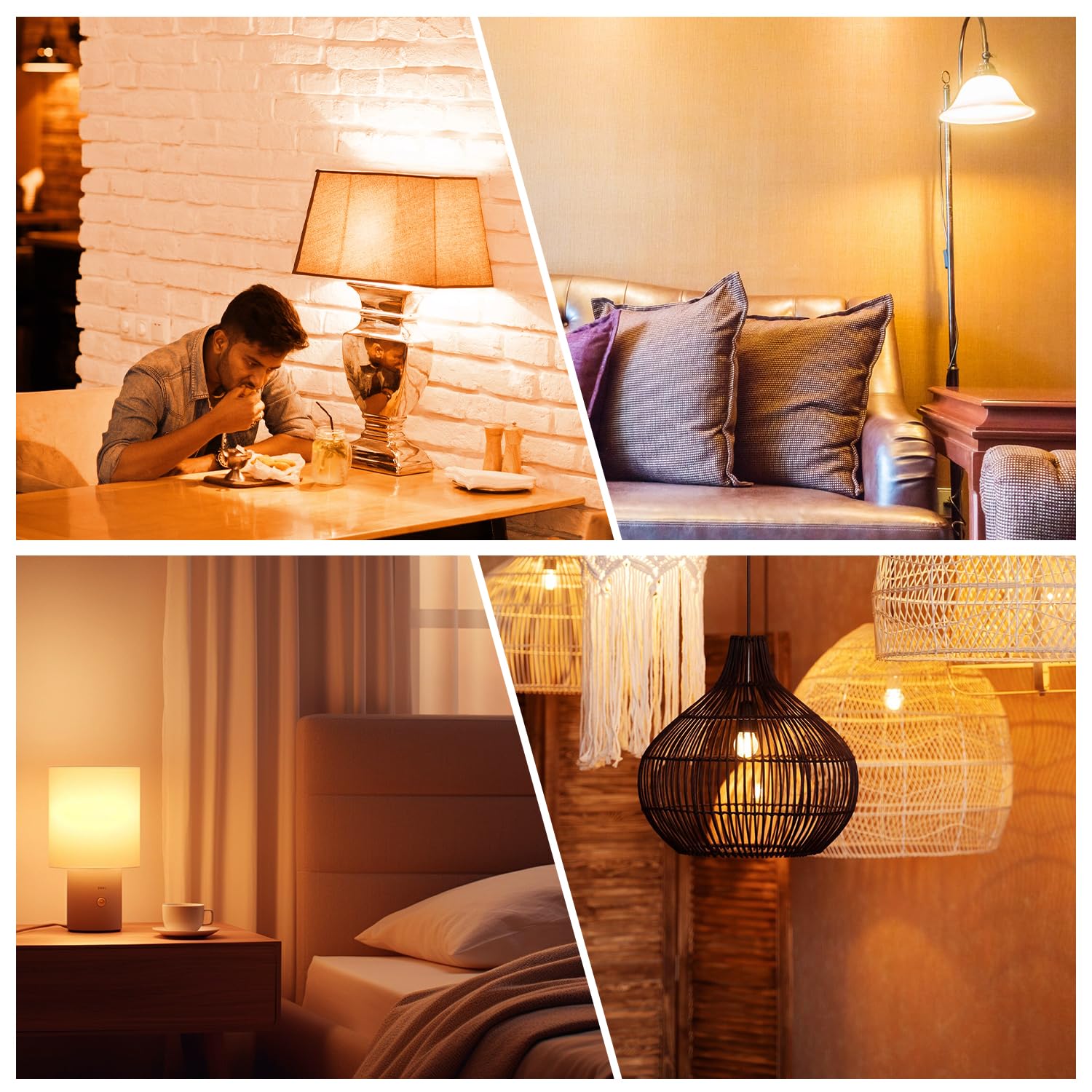 Dalattin A19 Vintage Led Edison Bulbs, 60W Equivalent Light Bulbs, 2700K Soft White, Clear Glass Filament Bulb, Efficient 8W, E2