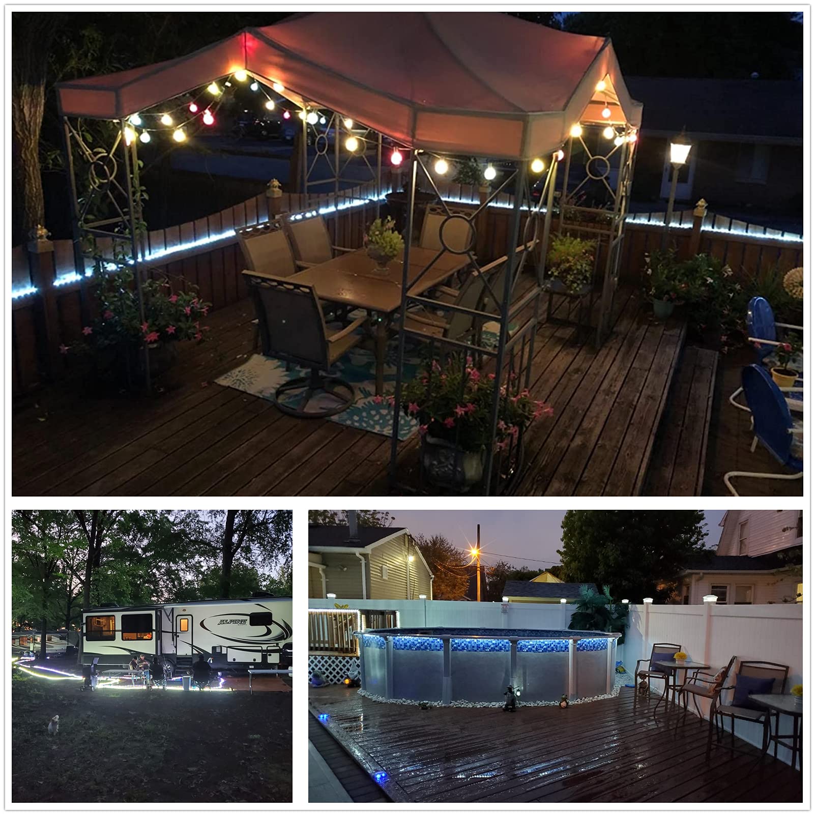 Tuanchuanrp 100Ft Led Rope Lights - Waterproof Cold White Outdoor String Lights For Decor