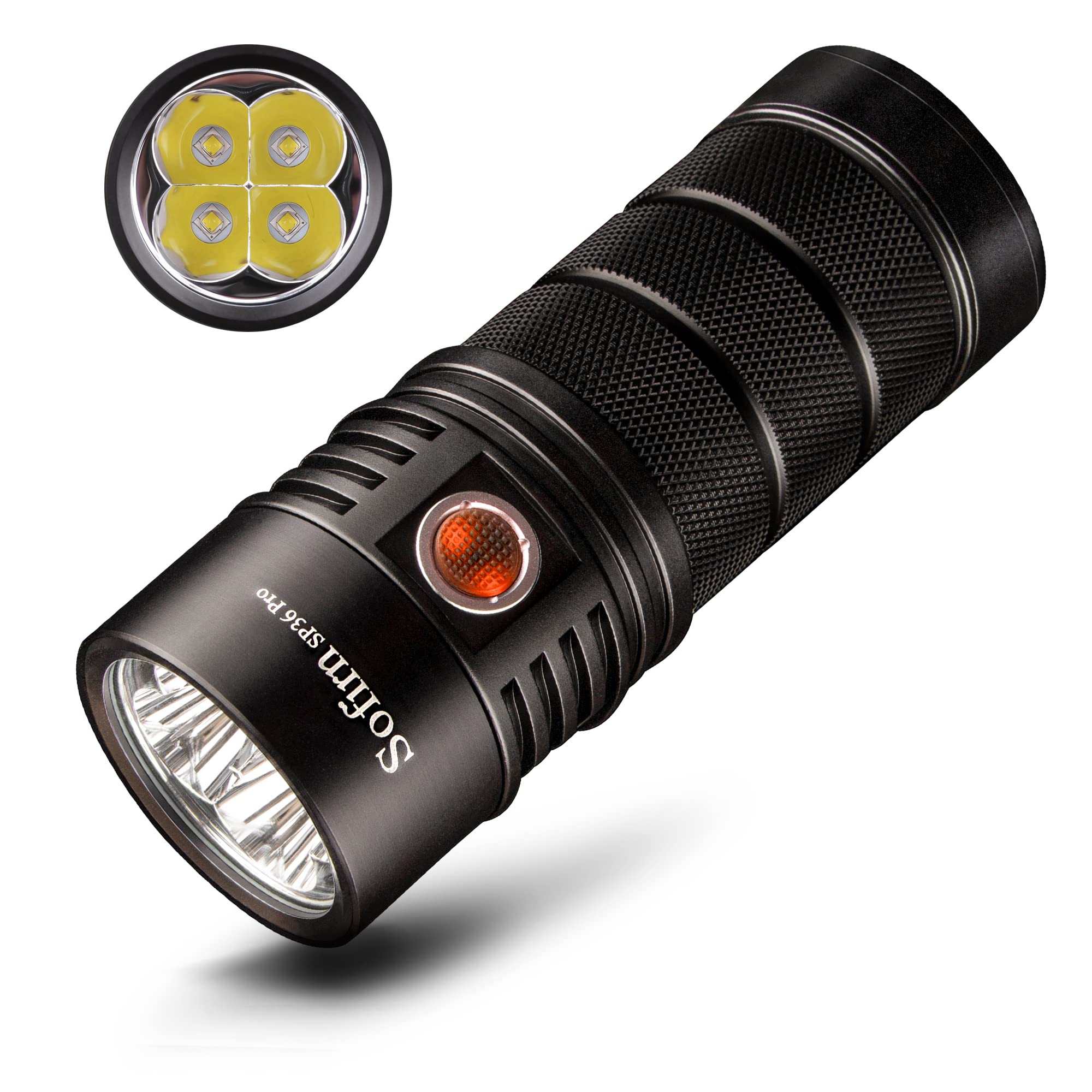 sofirn Flashlight High Lumens, 8000 Lumens Super Bright SP36 Pro Powerful Light USB C Rechargeable with 4*LED 5000K, Anduril 2.0