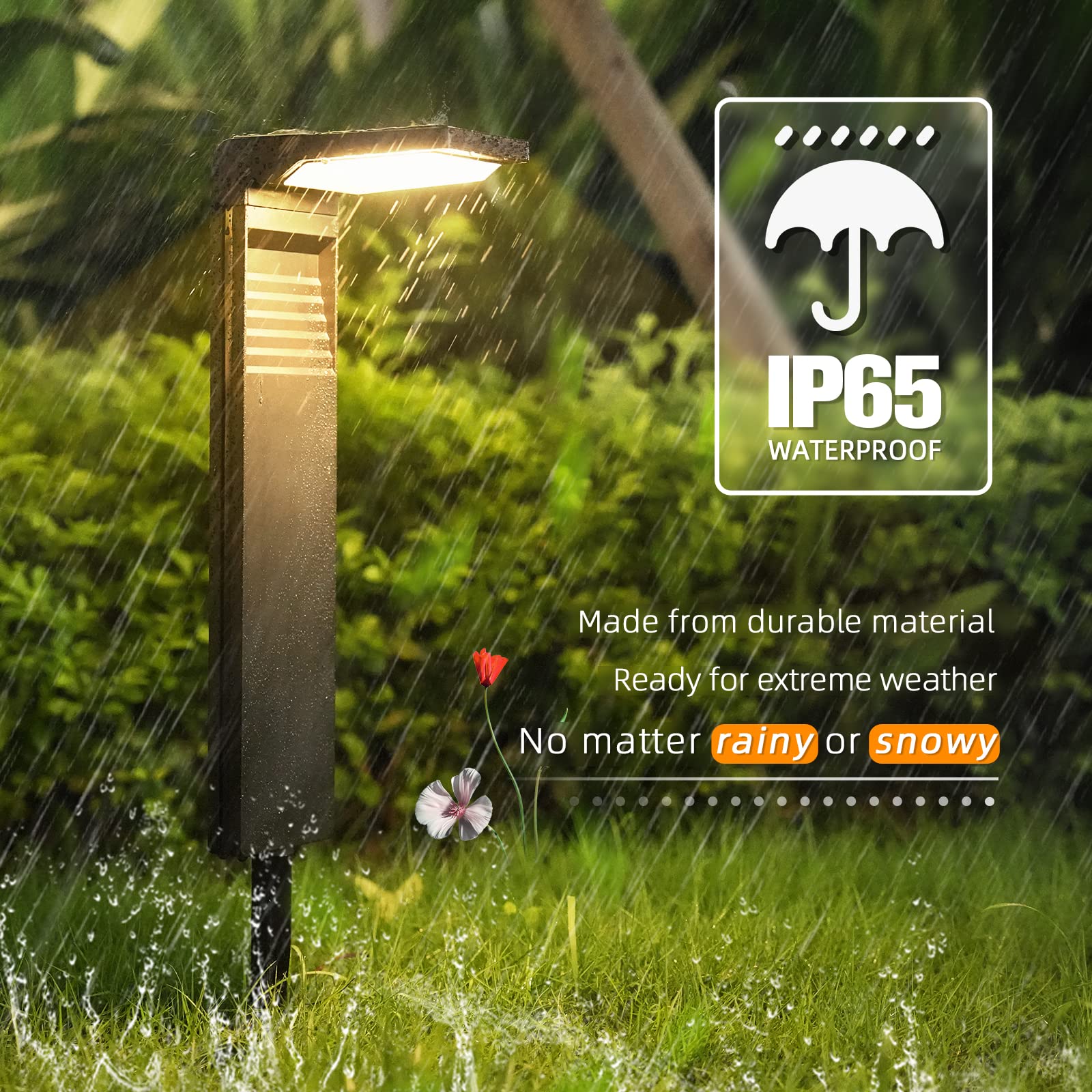 Jofios Solar Pathway Lights 6Pack With Warm White And Cool White Mode, Modern Solar Path Lights Outdoor Waterproof, Perfect Sola