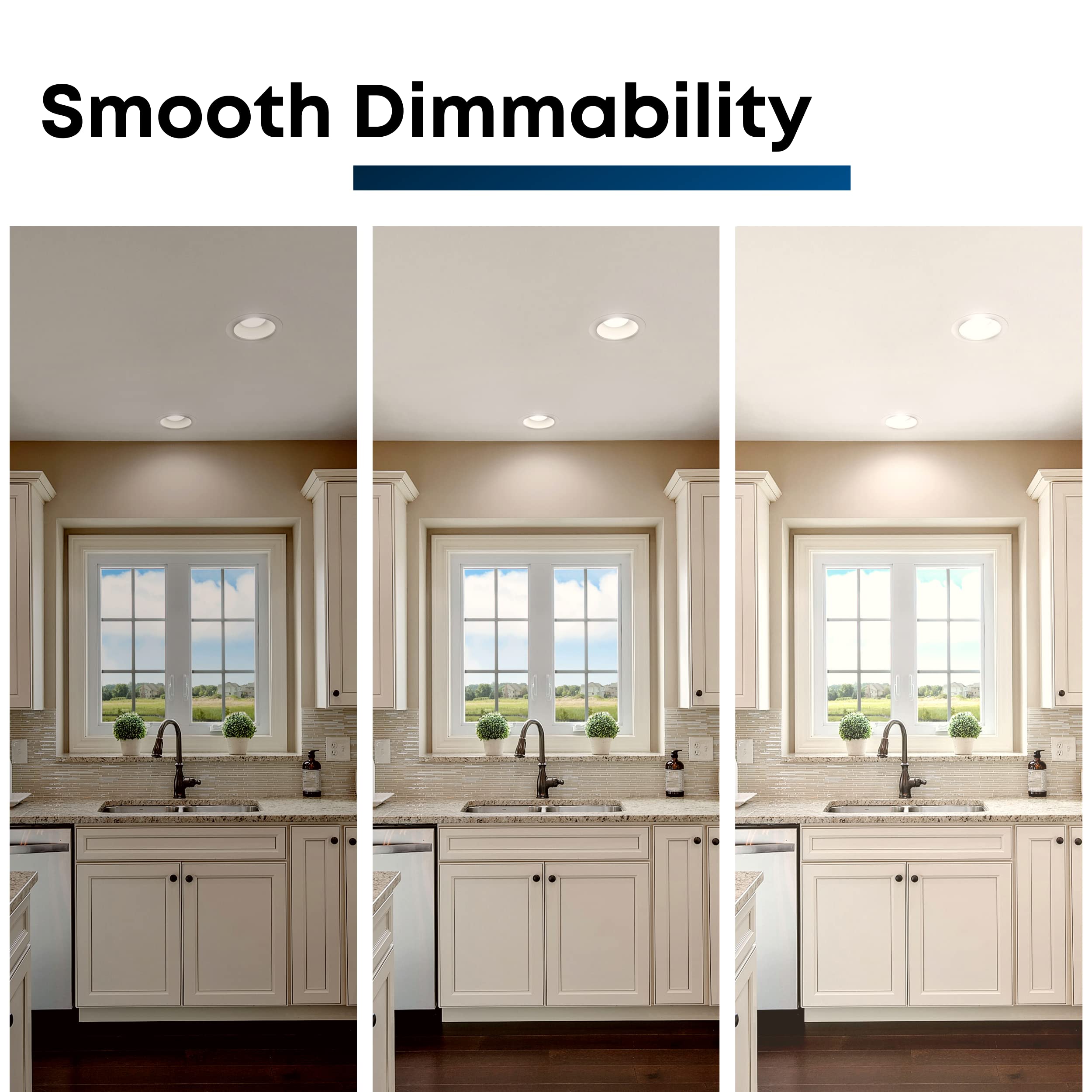 Feit Electric 5-6 Inch Led Recessed Downlight - Pre-Mounted Trim - Standard Base Adapter - 3000K Cct Bright White - Dimmable- 75W Equivalent - 45 Year Life - 925 Lumens, Ledr56/930Ca