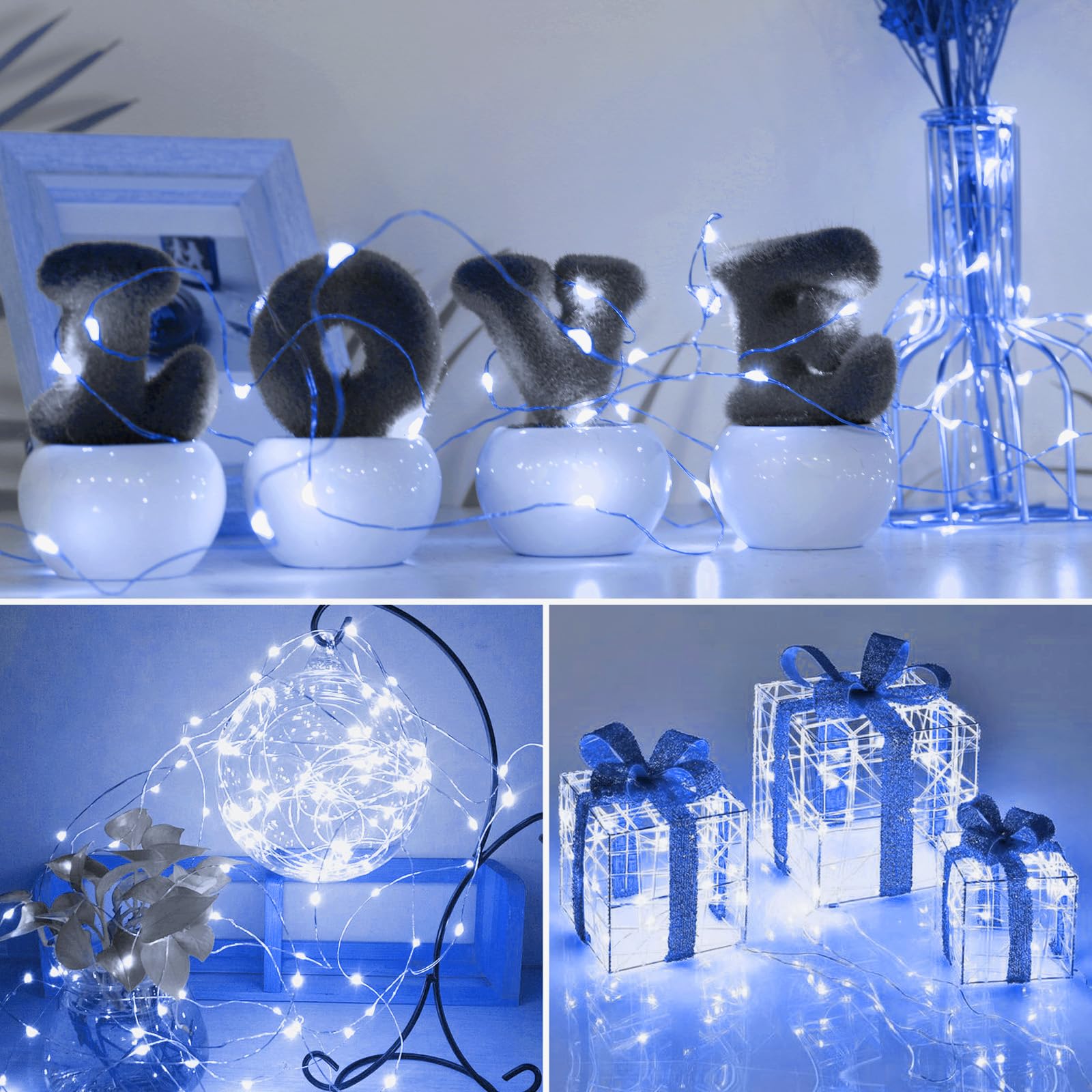 kolpop LED Fairy Lights 30 Pack, 7FT 20 Mini Twinkle String Lights, Battery Operated, Waterproof, Cool White