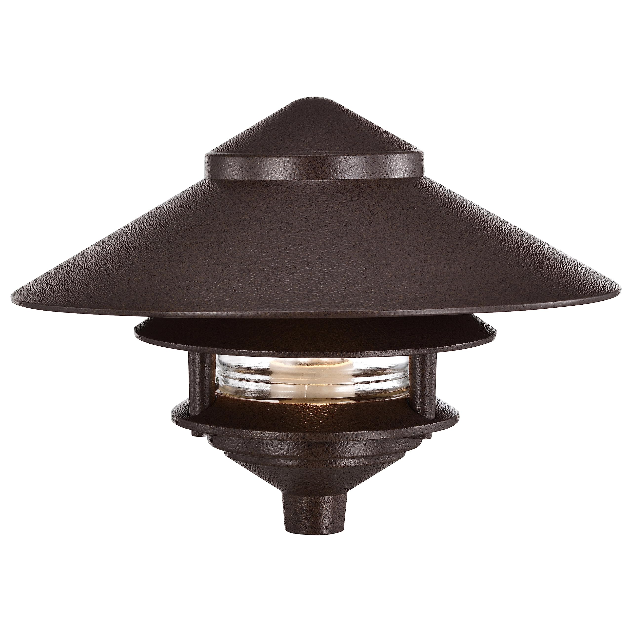 Nuvo Sf76/635 One 2 Louver Hood Outdoor Pagoda Landscape Pathway Light, 2 Tier-Large, Old Bronze