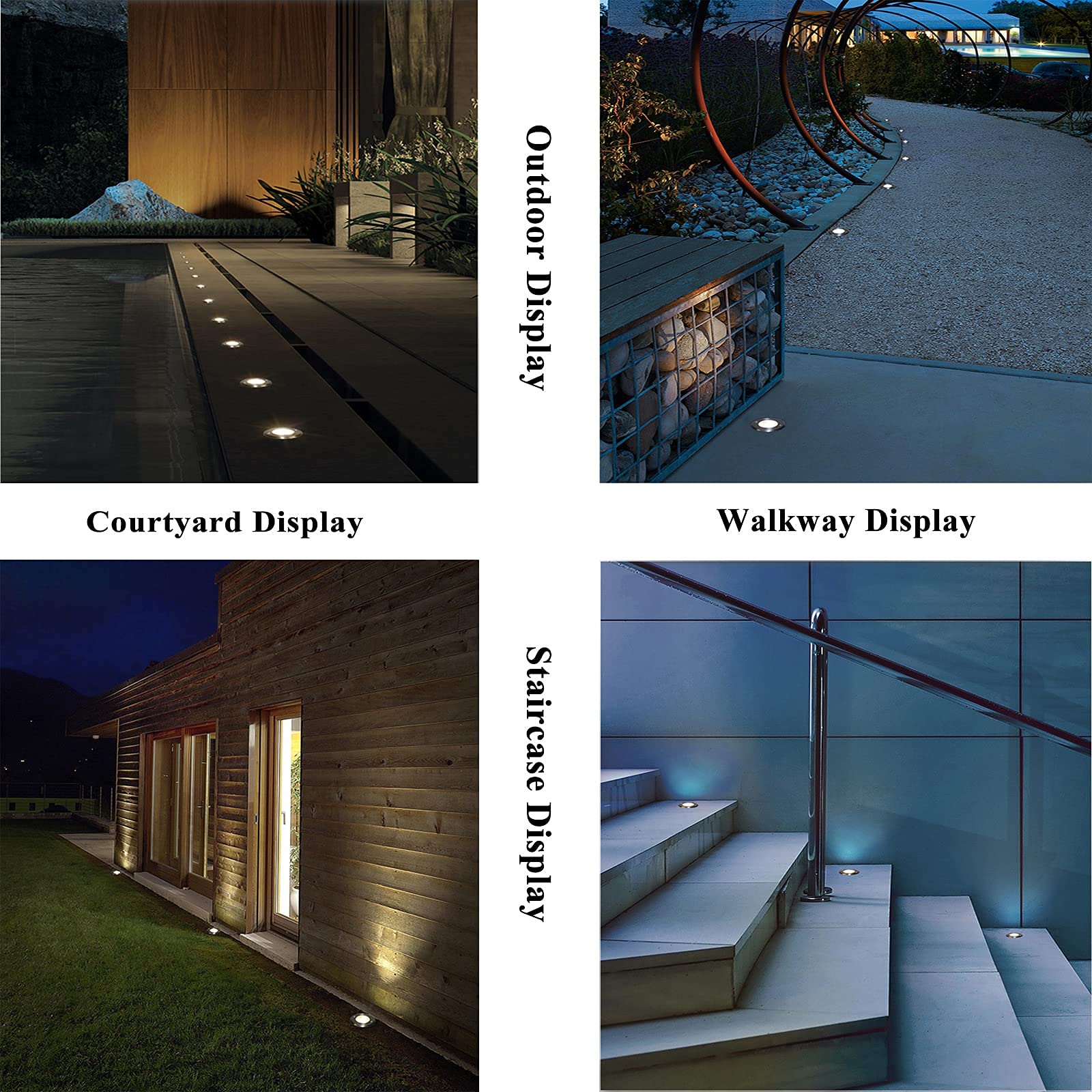 Rnehon 10W Ip67 Waterproof In-Ground Well Light, Low Voltage Outdoor Lighting For Yard & Garden, Pack Of 6