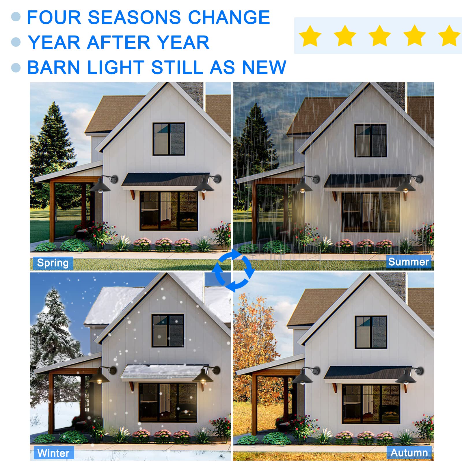 VICTOGATE Outdoor Wall Lights, Modern Farmhouse, Metal, 12in, 2-Pack, Black, Model 1102J