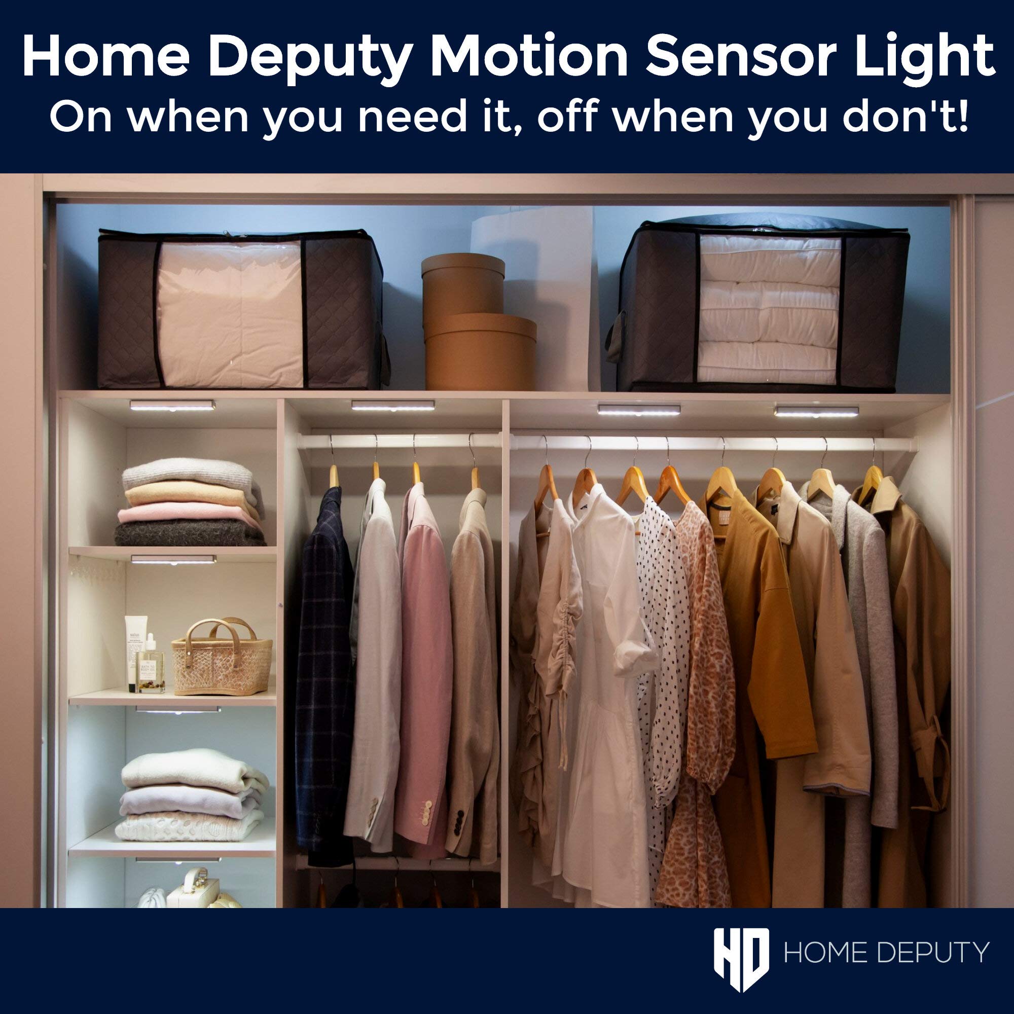 HOME DEPUTY Magnetic Strips for Motion Sensor Lights - 3 Pack, Adhesive Backing, Durable Magnet Material