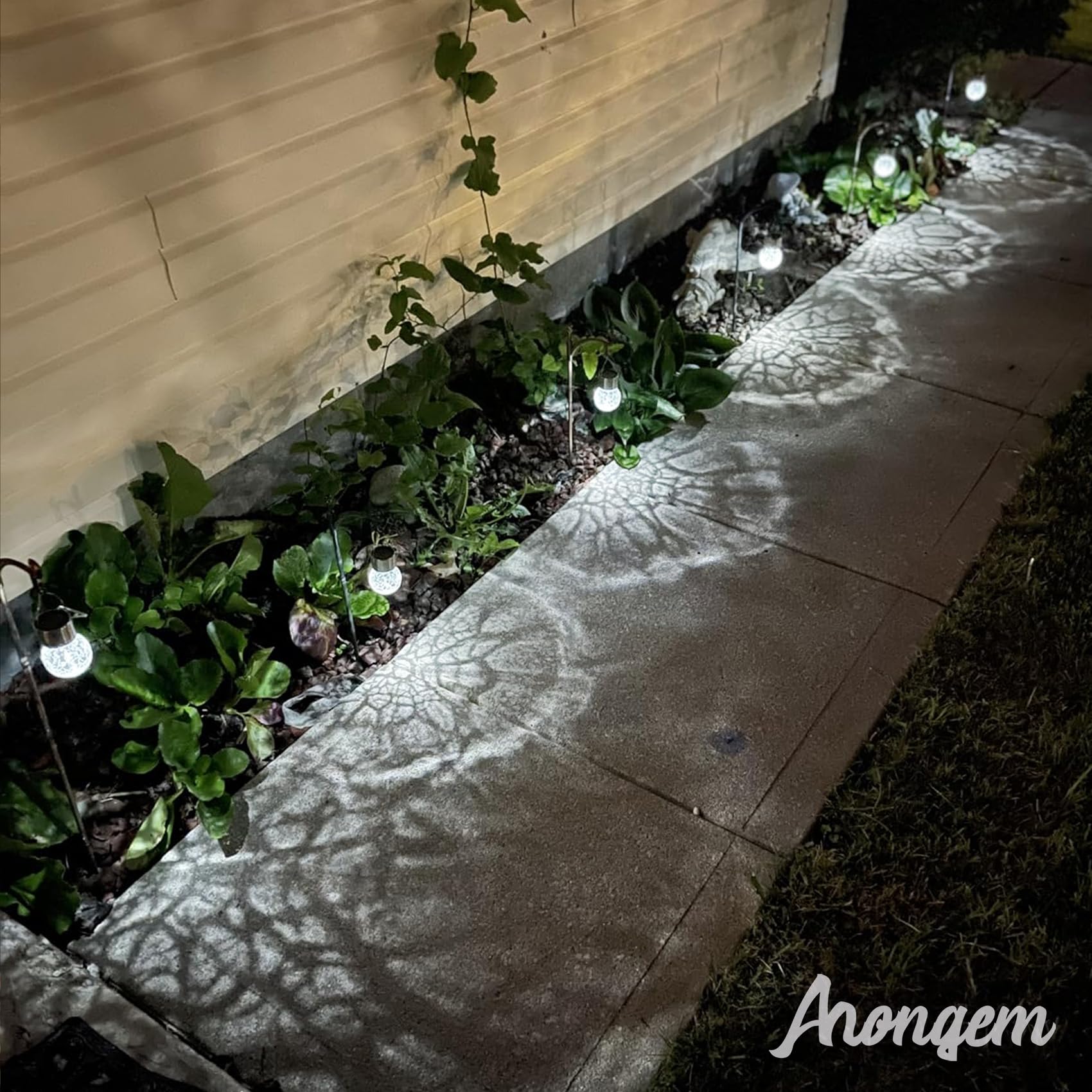 Solar Hanging Lights Outdoor Decor: Garden Light Waterproof For Yard Outside Decorations - 12 Pack Clip On Crackle Glass Globe Ball Lighting Patio Tree Camping Fence Decorative