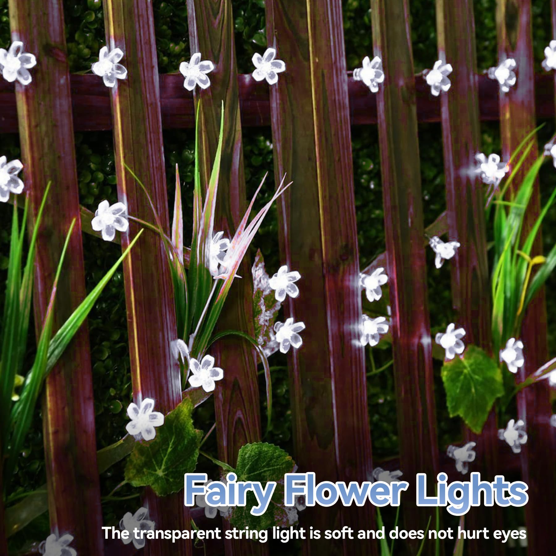 LIGHTOP Flower Fairy Lights 30LED Battery Operated Waterproof Indoor String Lights Cool White for Parties, Garden, Bedroom