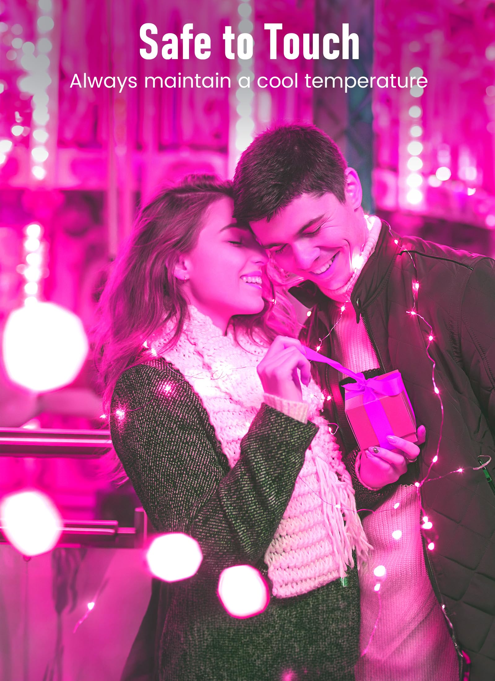 Minetom Fairy Lights, 33FT 100 LEDs Battery Operated String Lights, Waterproof, Pink, 2 Pack for Home Wedding Christmas Decor