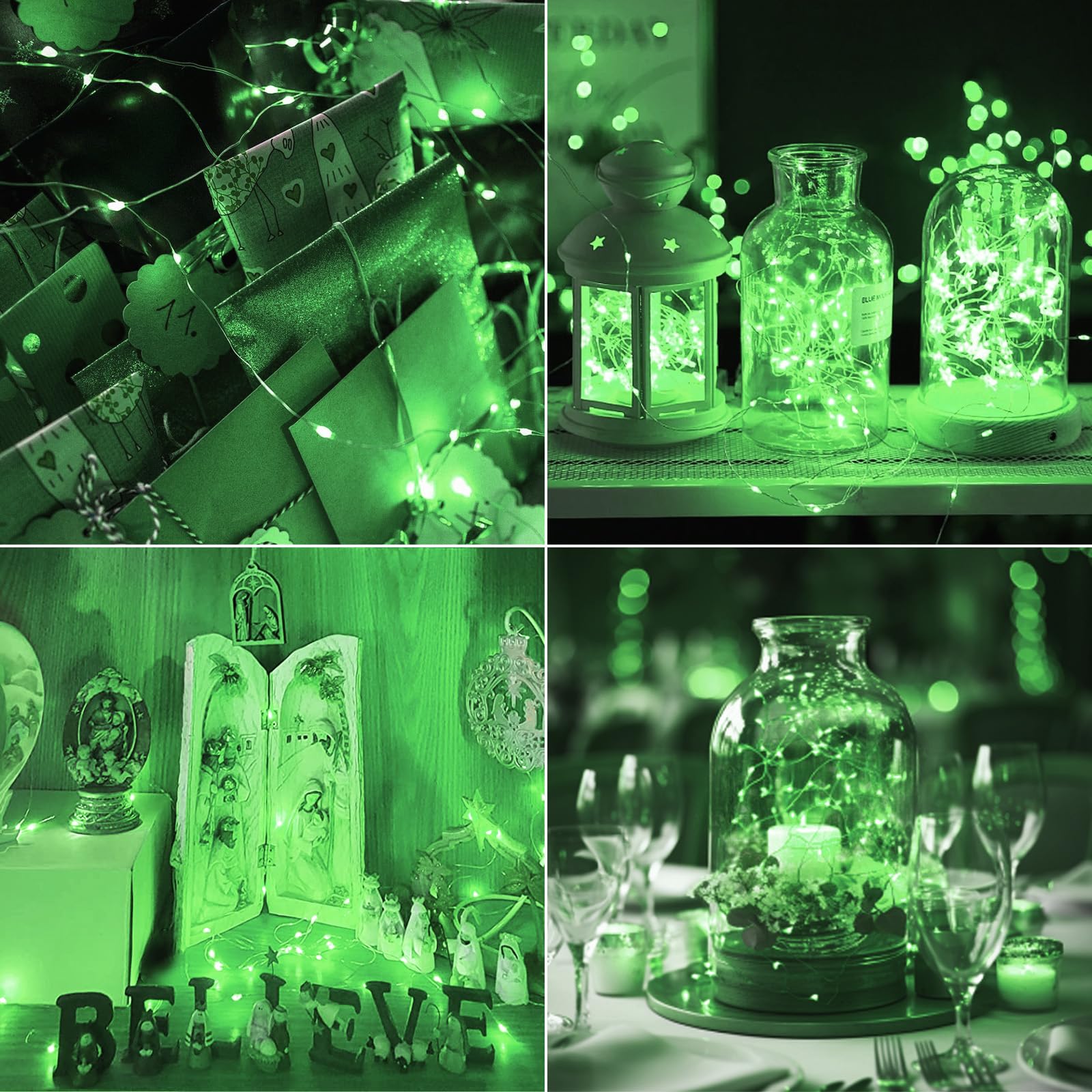 kolpop 30 Pack LED Fairy Lights, 7FT 20 LED Mini Twinkle String Lights, Battery Operated, Waterproof, Green