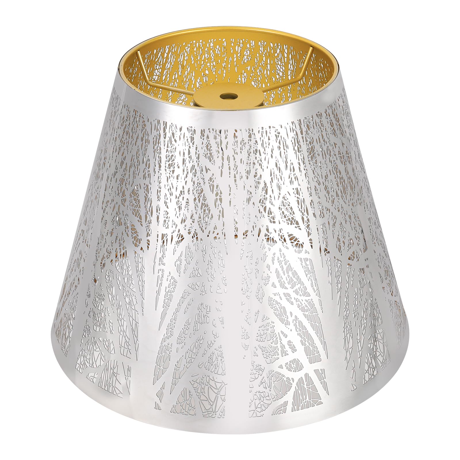 ALUCSET Small Barrel Lampshade - Stainless Steel Mirror Effect, 5in Top x 9in Bottom x 7in High, Modern Metal Replacement for Table/Floor Lamps