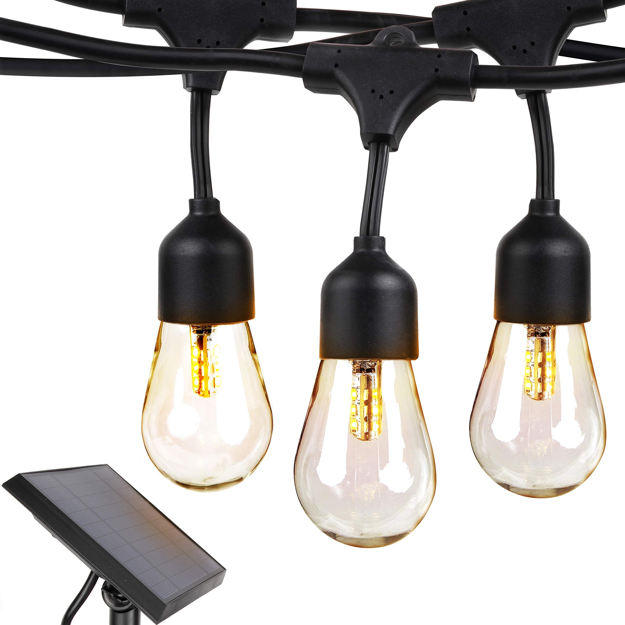 Brightech Ambience Pro Solar String Lights - 27 FT, Black, Waterproof, Shatterproof LED, Model NM-8JS5-61Q8