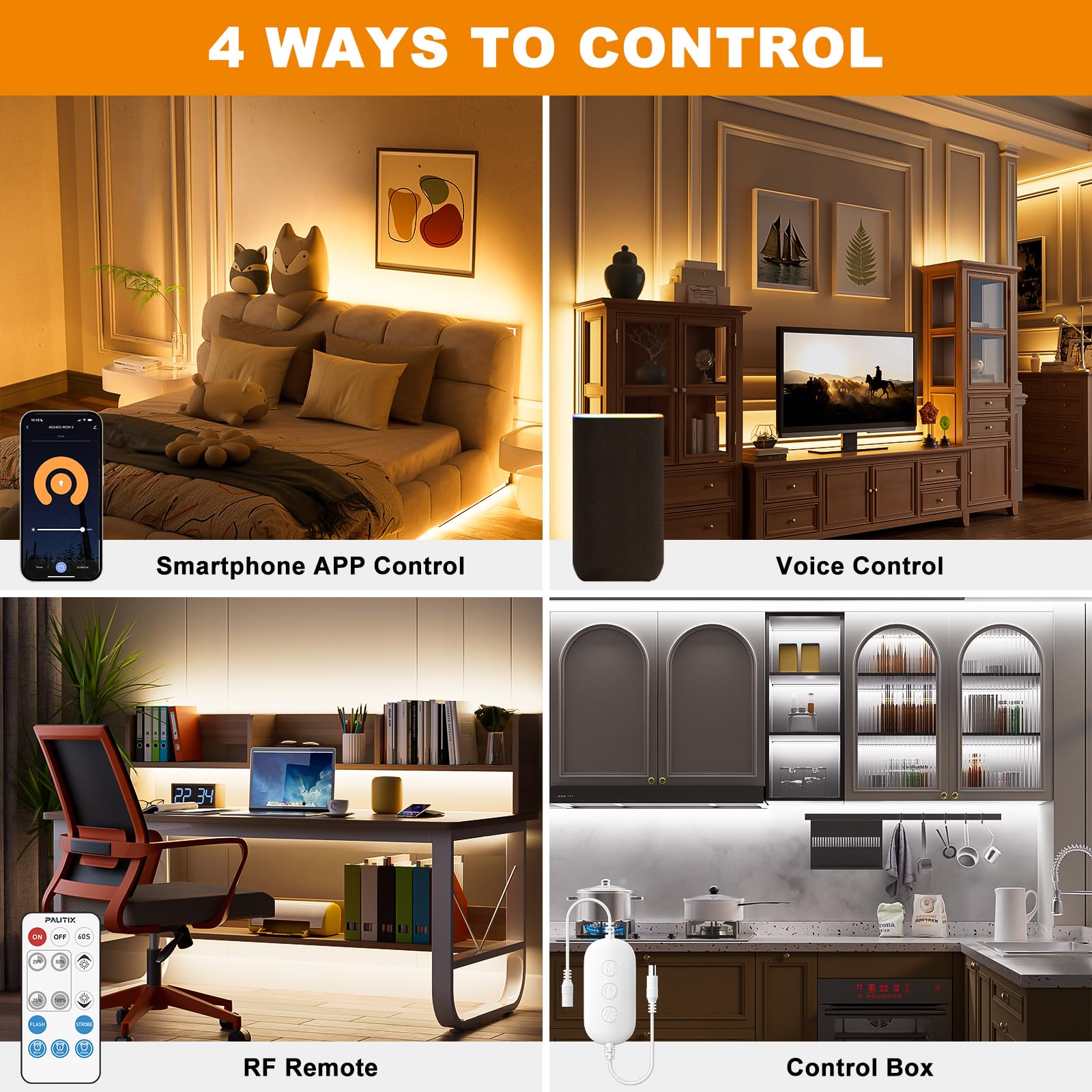 Pautix Rf Remote Dimmer For Single Color Led Strip Lights 14-Key Wifi, Whtie, Hh-1201K3E
