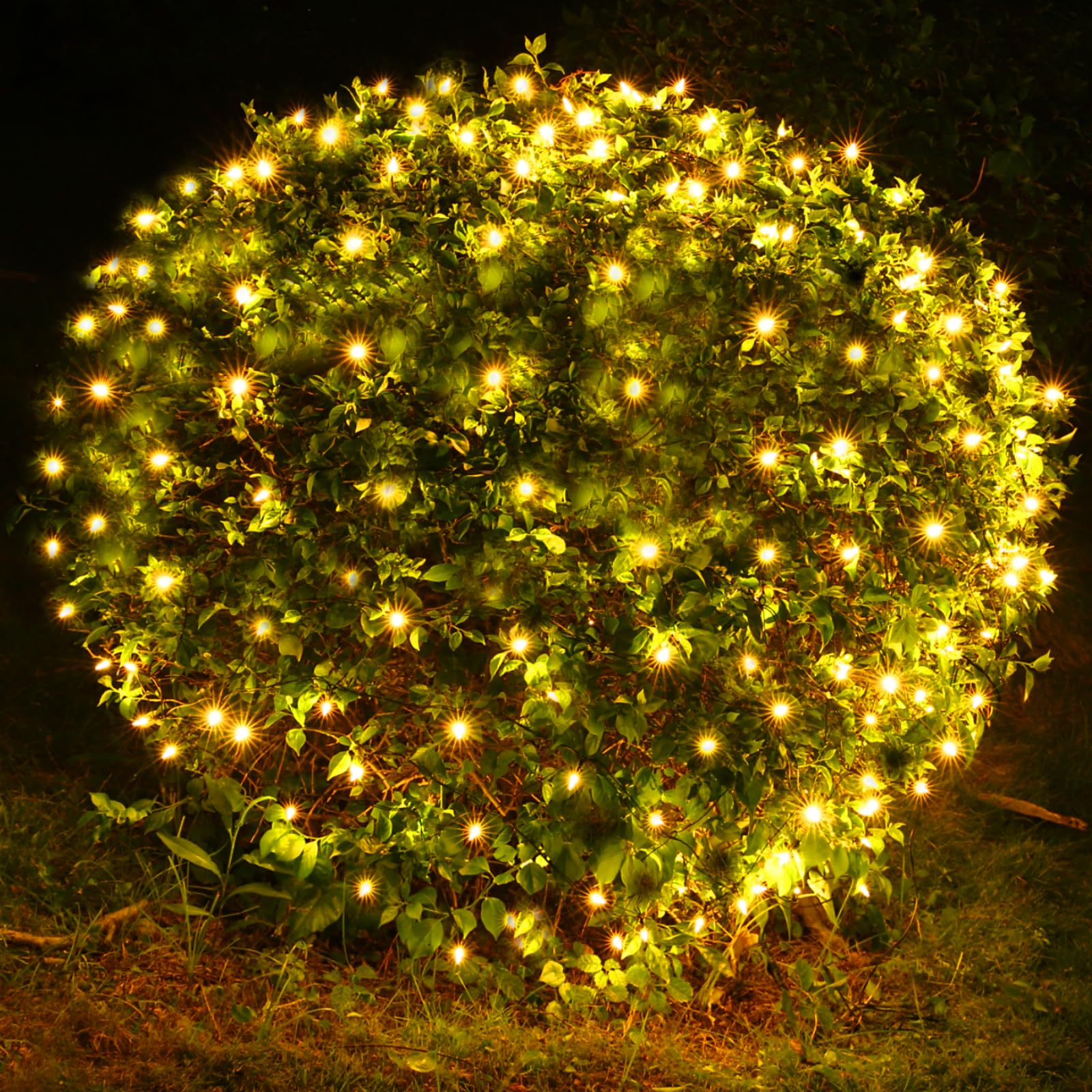 Meteds LED Christmas Net Lights Outdoor 120 LED 6ftx4ft Connectable Waterptoof Christmas Lights for Bushes Fence Tree Shrub Yard Garden Outdoor Christmas Decorations(Warm White)