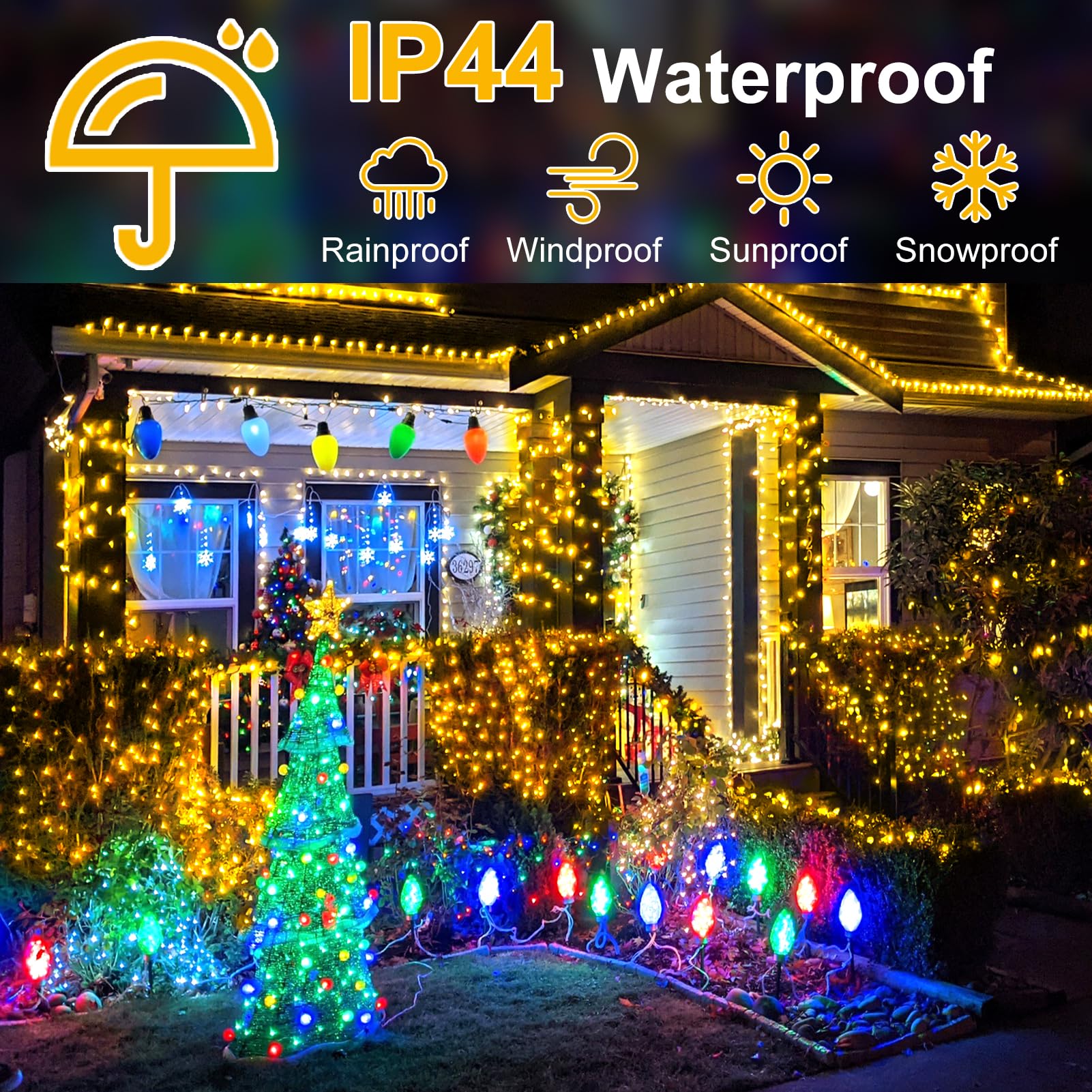 Flvoecn 393Ft 1000Led Christmas Lights - Outdoor Decorations With 8 Modes, Memory Timer & Waterproof Plug-In Fairy String Lights