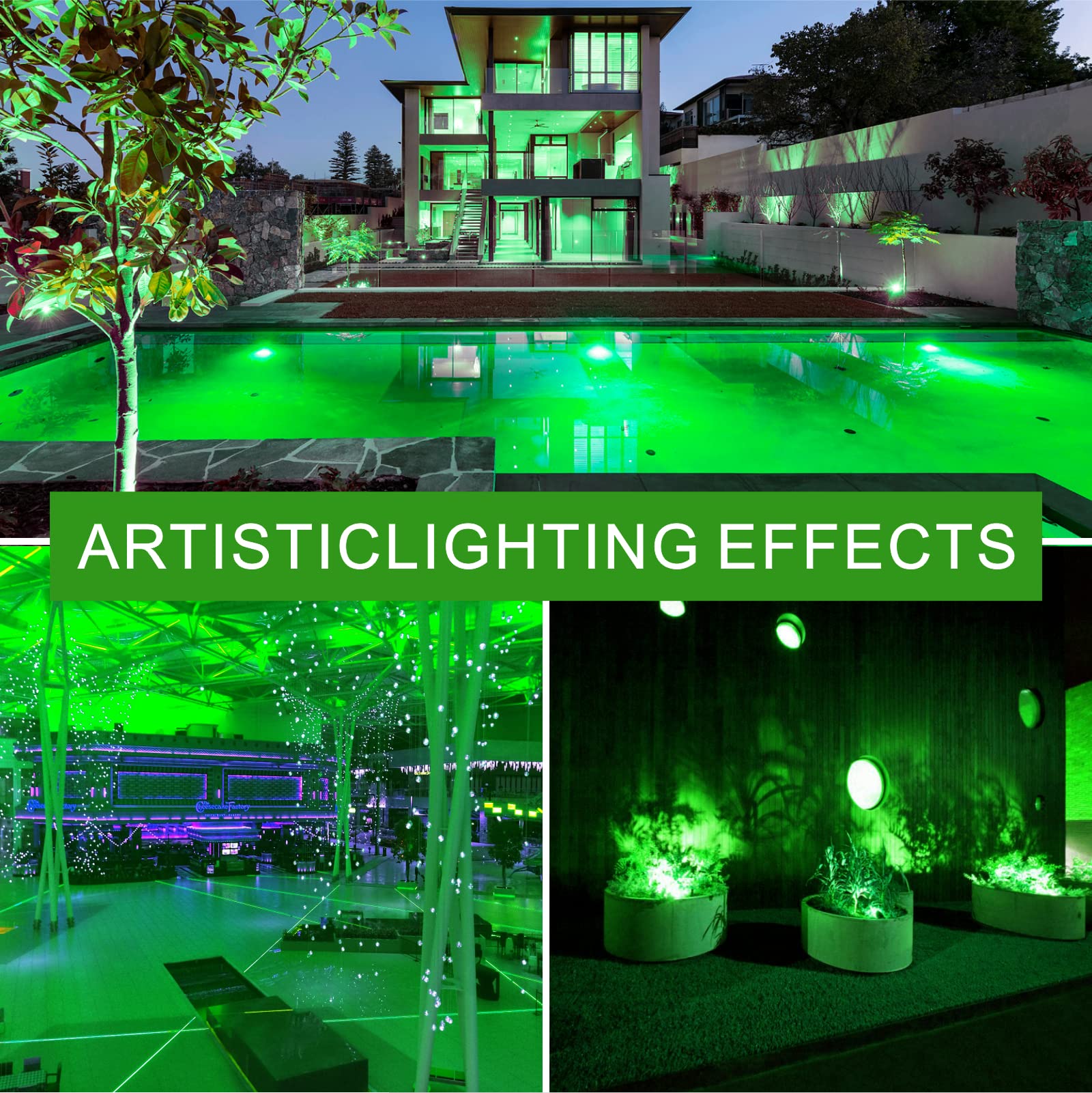 Gonhom 2 Pack Green Led Light Bulbs, 9W Equivalent, E26 Base For Holiday & Decorative Lighting