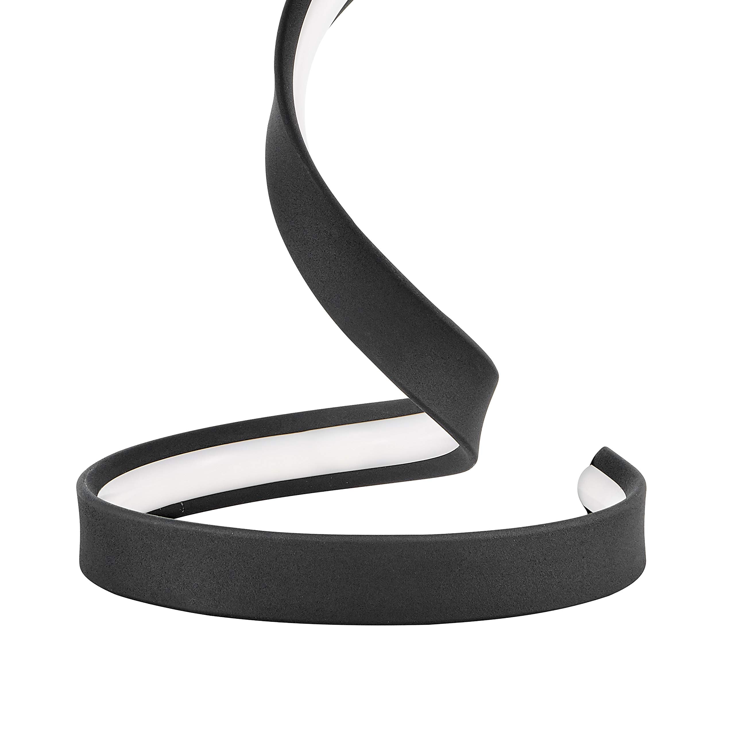 Finesse Decor LED Table Lamp Dimmable Curved Design, Black, Model TL-001-B, Metal Aluminum and Silicone