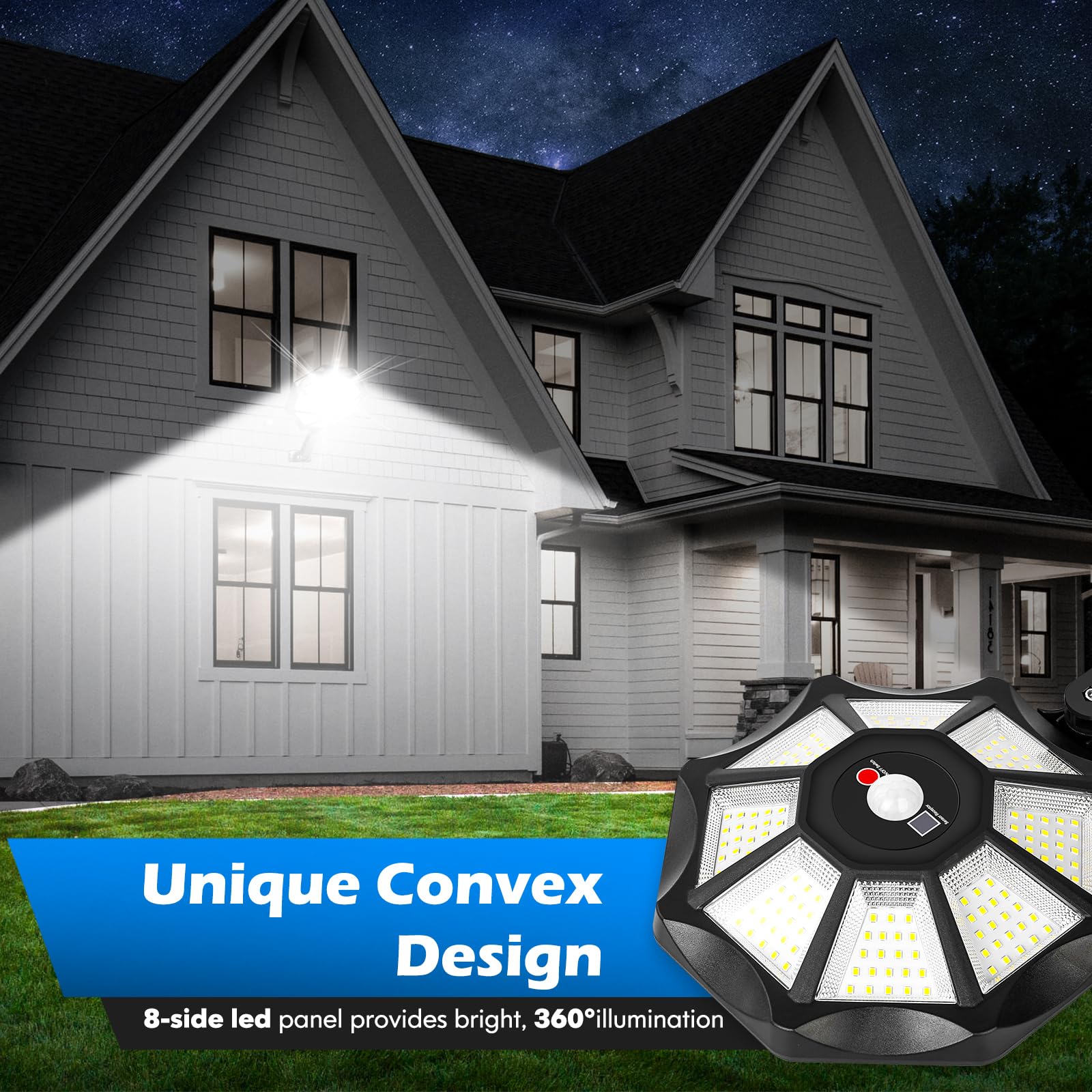 Solar Lights Outdoor Waterproof  6500K 168 Led Flood Lights Outdoor Motion Sensor  Dusk To Dawn Solar Outdoor Lighting  Solar Powered Street Light With Remote For Outside Parking Lot Pool Yard  2-Pack