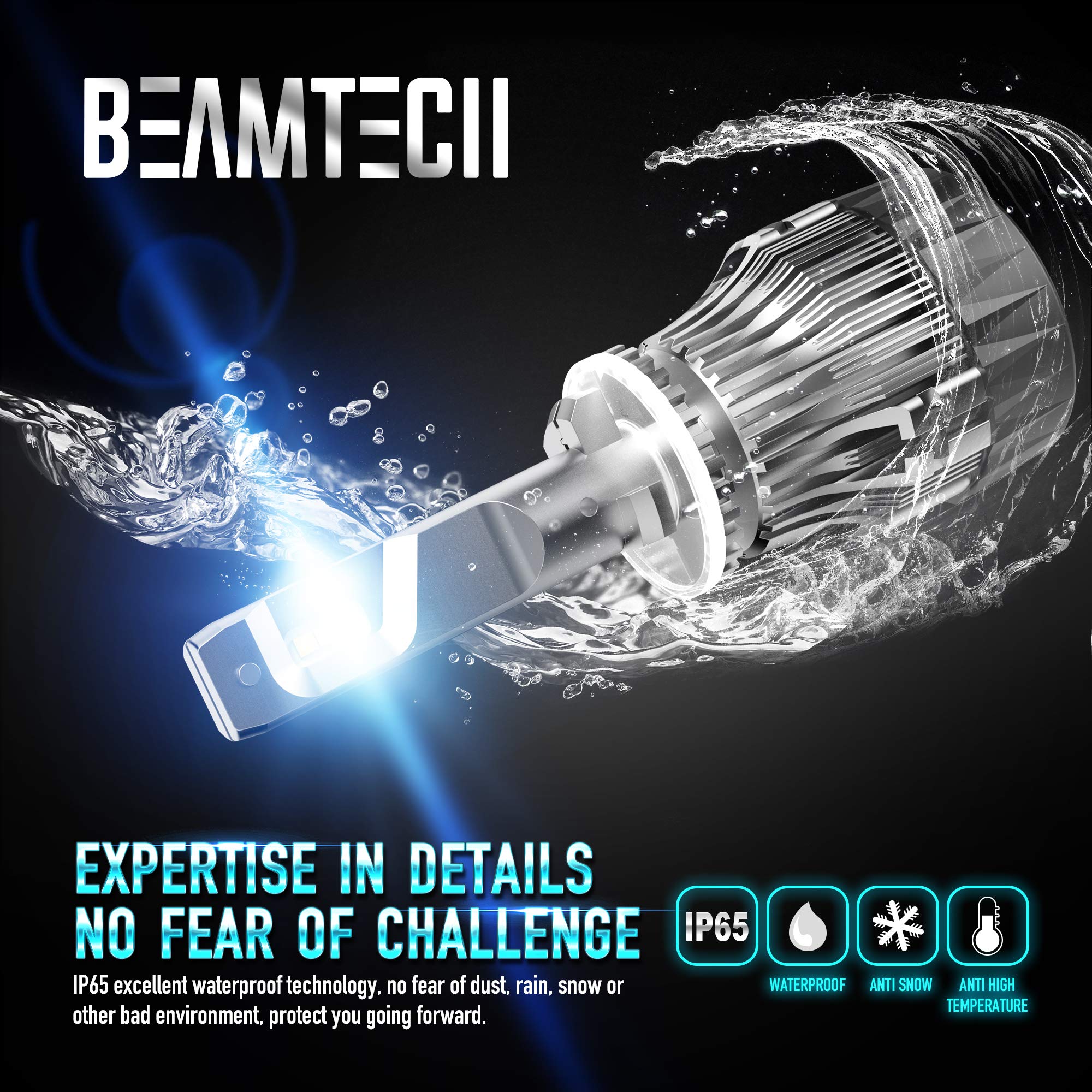 BEAMTECH 880 Fog Light Bulb, 6500K Aluminum Small Size, Model 880, Suitable for ATV/UTV