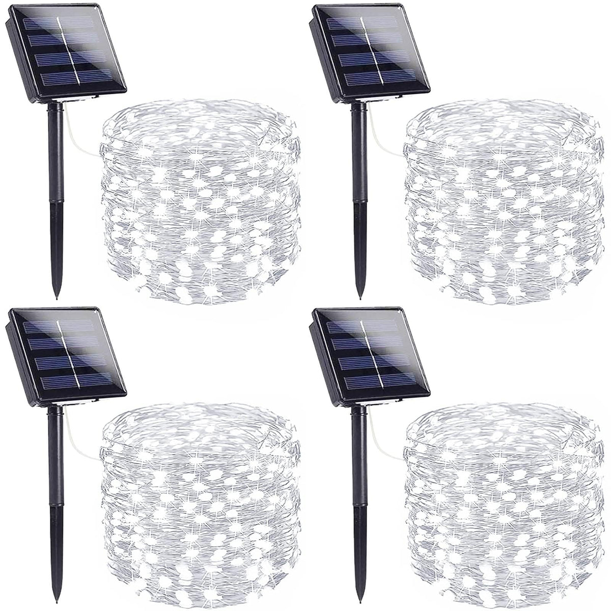 4 Pack Solar String Lights Outdoor, Extra-Long 400LED Solar Fairy Lights Waterproof, Outdoor Twinkle Light Copper Wire 8 Modes F