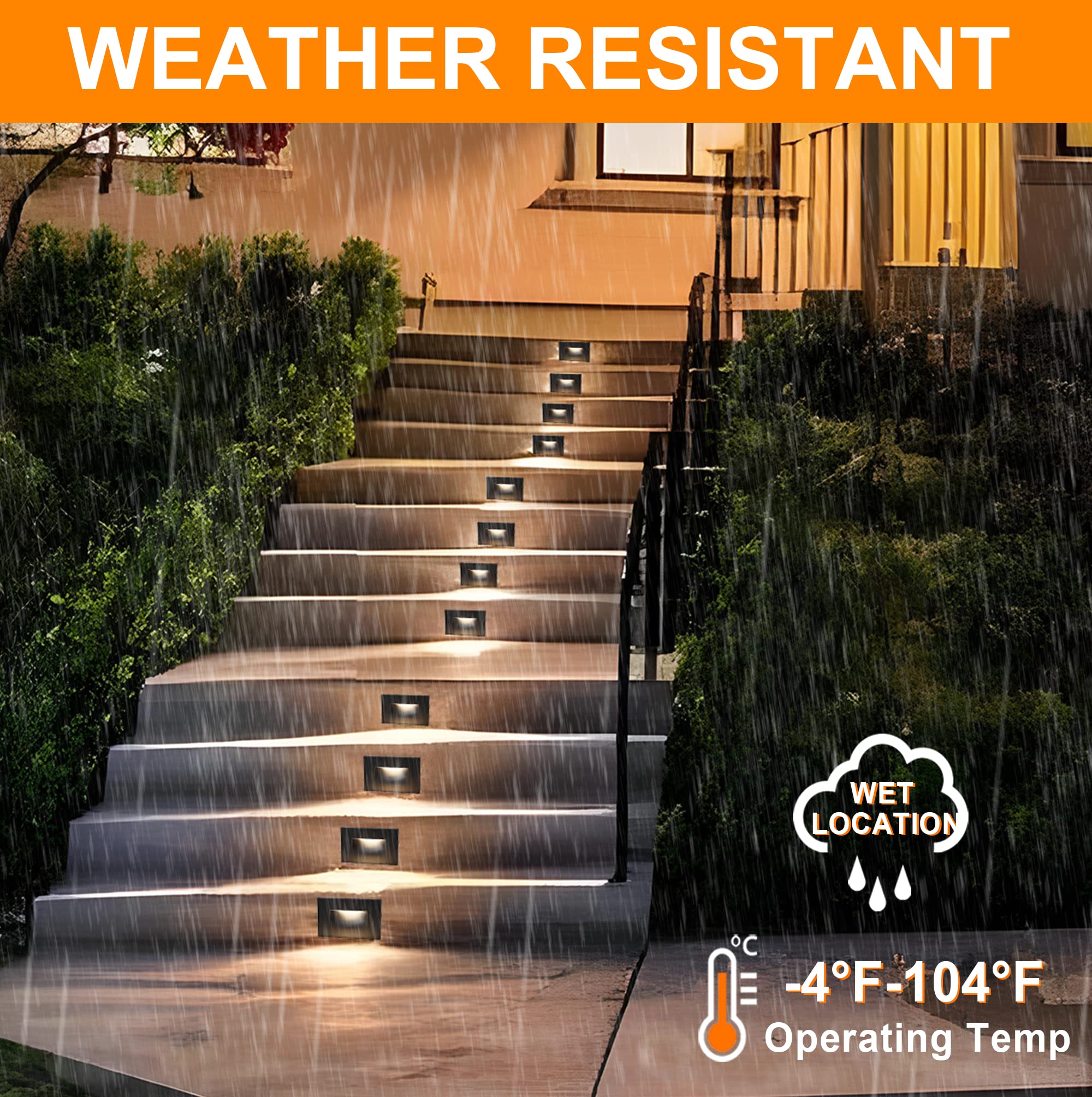 CLOUDY BAY LED Step Light 120V Dimmable 3W 3000K Warm White, Oil Rubbed Bronze, 3 Pack, Model CBST003830ORB-3PK