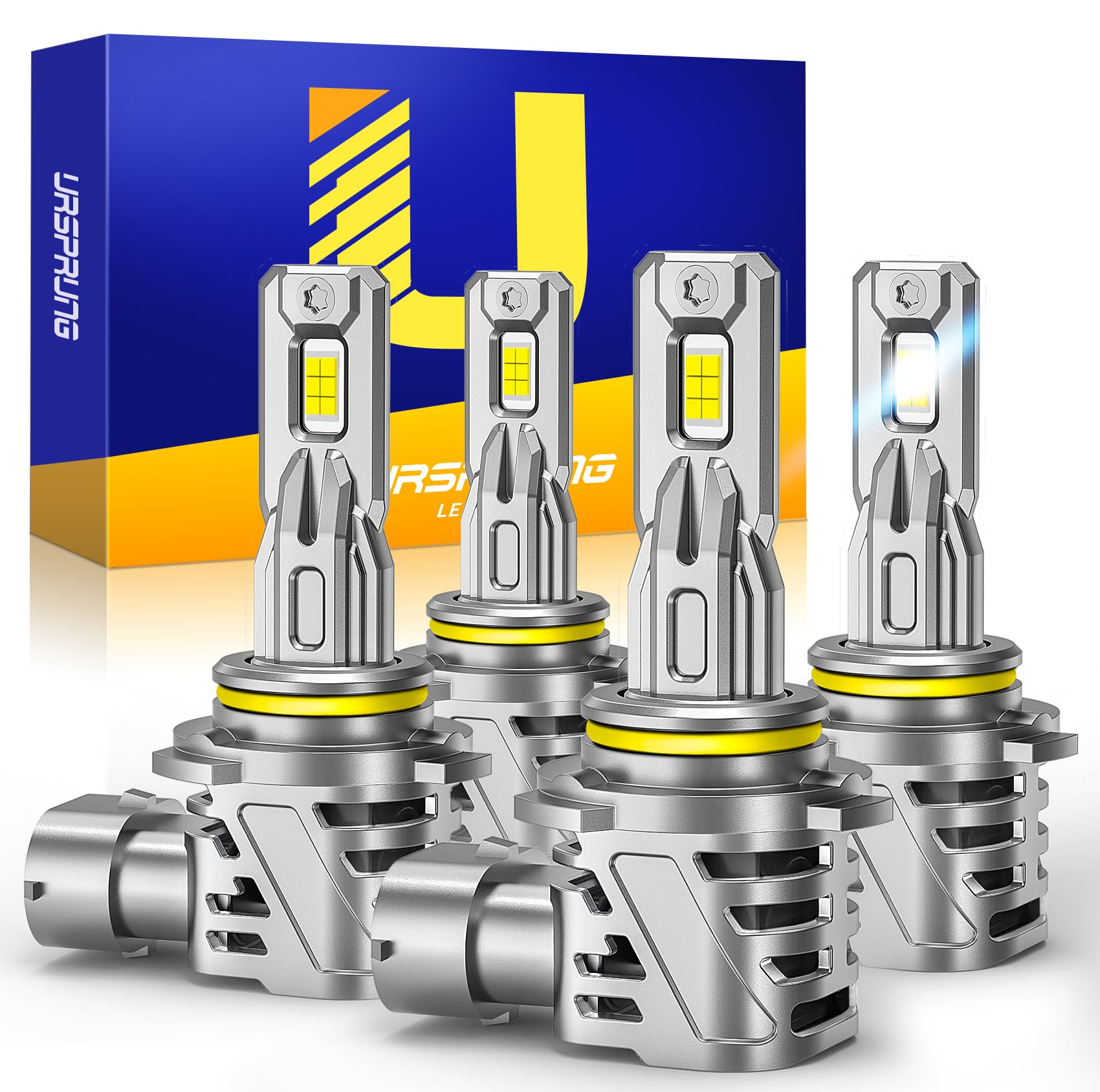 Ursprung 9005 9006 Fog Light Bulbs Combo, Super Brighterness 1:1 Mini Size with Cooling Fan, Truly Plug And Play, All-in-One, Pa
