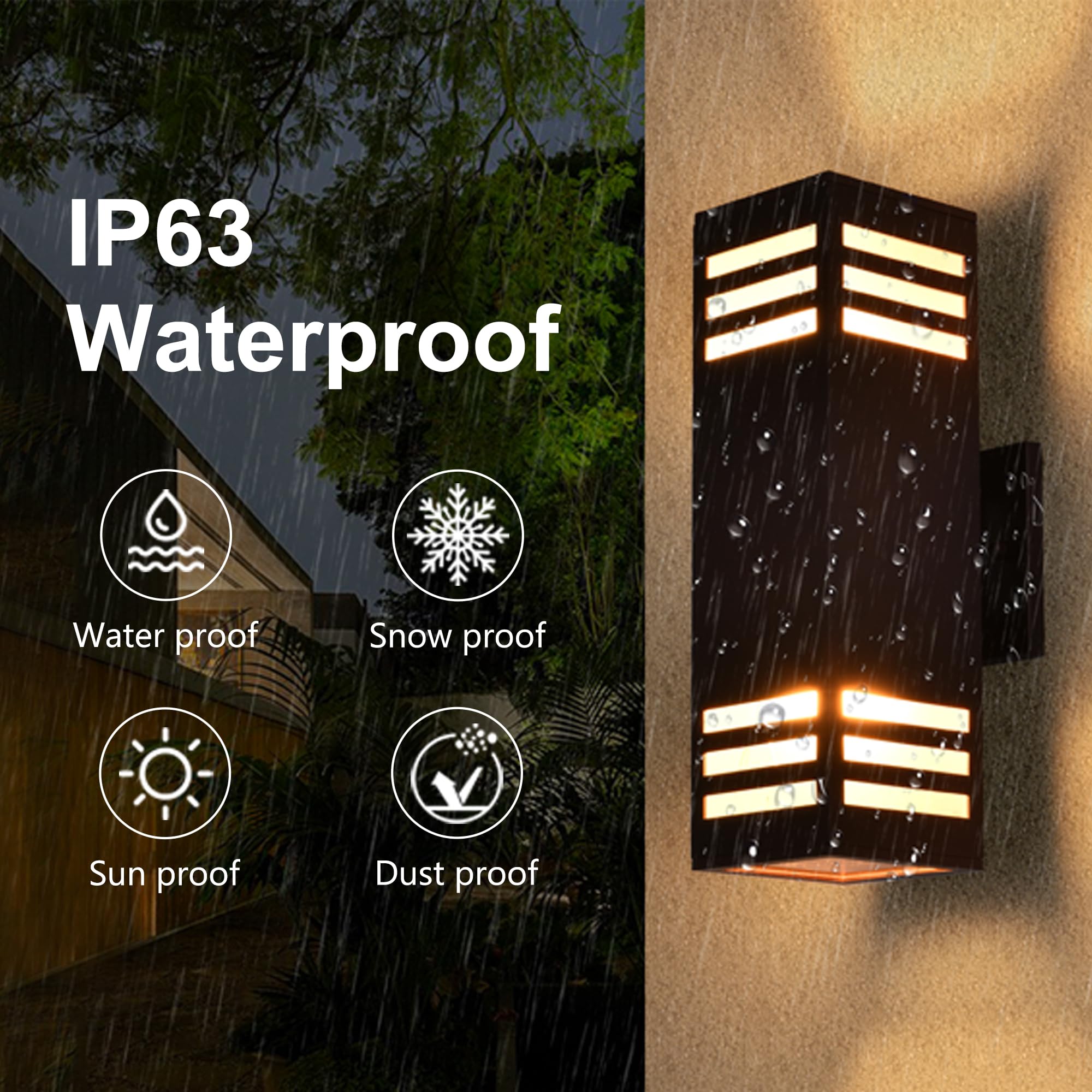Housen Solutions Outdoor Wall Lights, Ip65 Waterproof, Oil Rubbed Bronze Aluminum Fixture