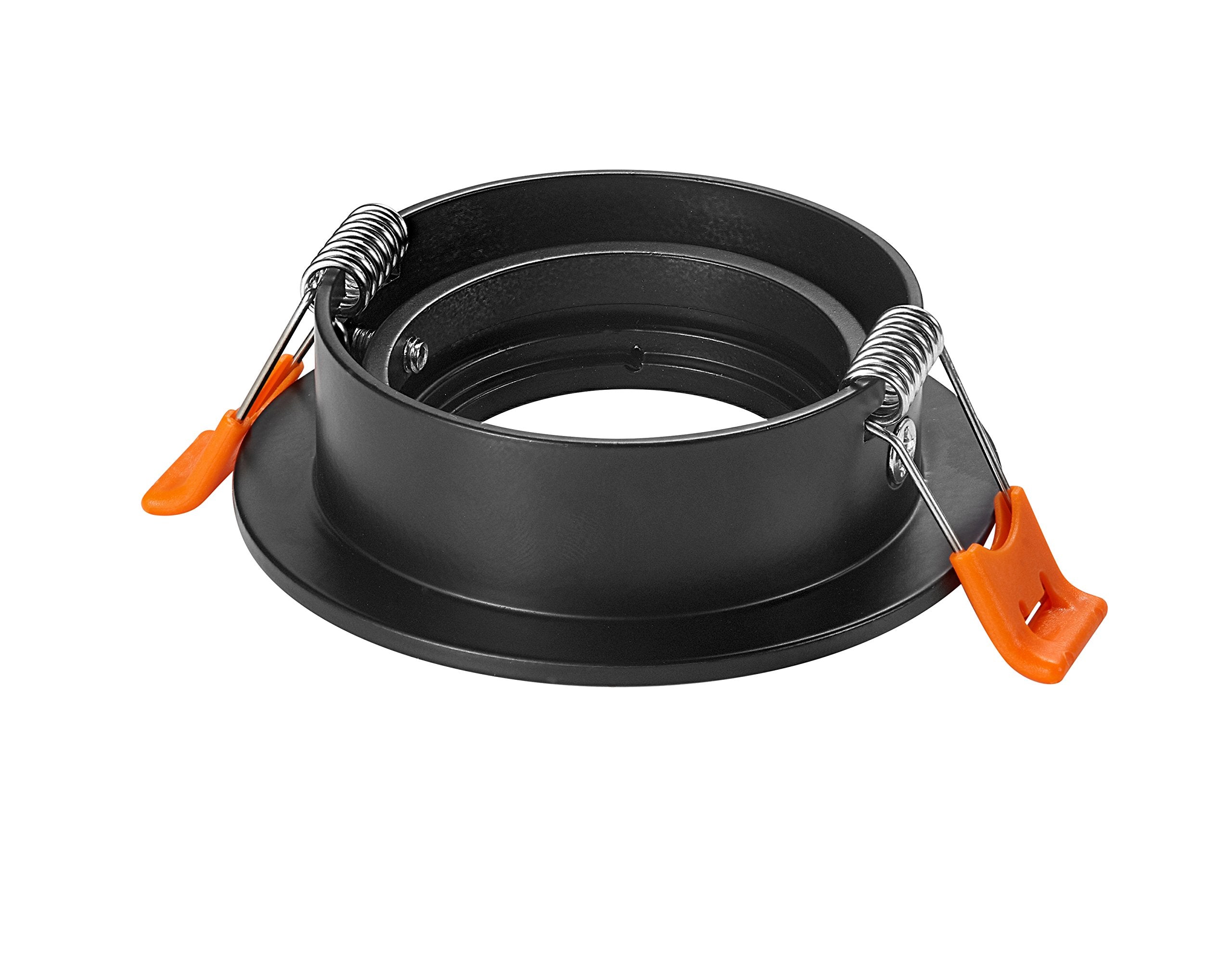 Joyinled Pack Of 2 Black Led Downlights Frame Round Fixture Holders Adjustable Cutout 65Mm For Mr16 Gu10 Bulb(Black)