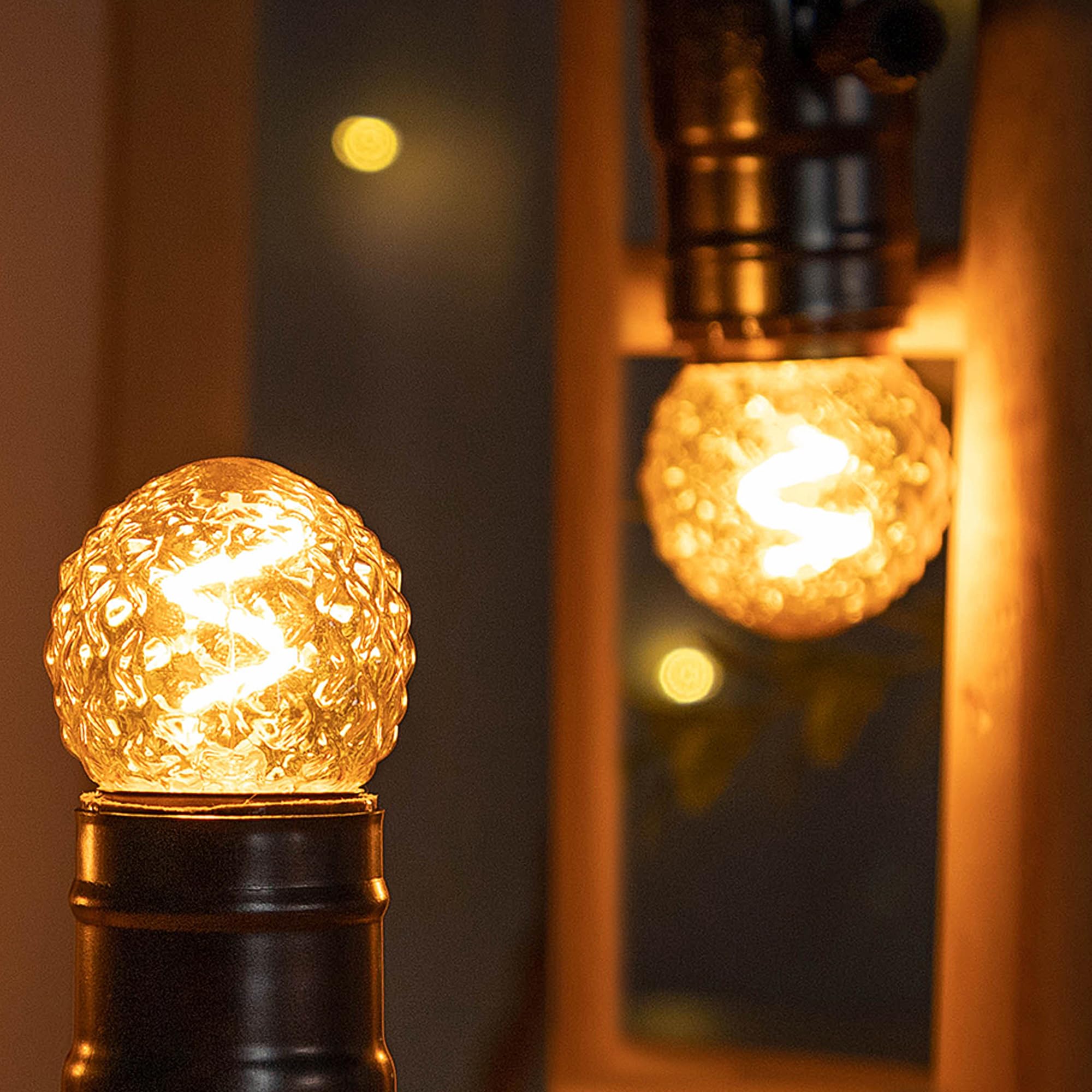 Grensk E26 Low Watt Led Amber Light Bulbs 10Watt, 1W Mini Globe Edison Small Light Bulbs,2200K Warm White Decorative Nightlight Bulbs For Indoor Or Outdoor,Glass,80Lumens,2Pcs