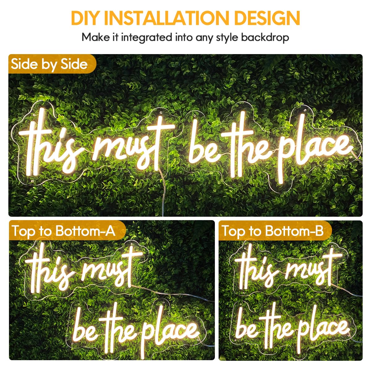 32  8 Inch Large This Must Be The Place Neon Signs with Timing Remote, White Led Light UP Sign for Wall Decor for Bedroom, Bar,