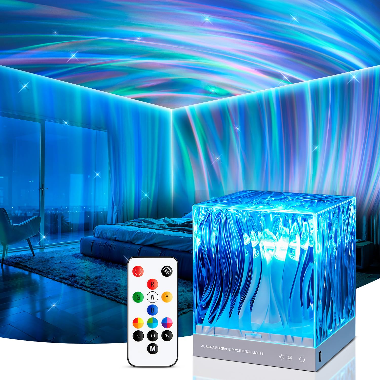 Northern Lights Projector, 18 Colors Galaxy Projector for Bedroom Ambient Lighting,Remote Galaxy Light Projector for Bedroom Ceiling Projector Kids Night Light Projector,Cute Room Decor for Teen Girls