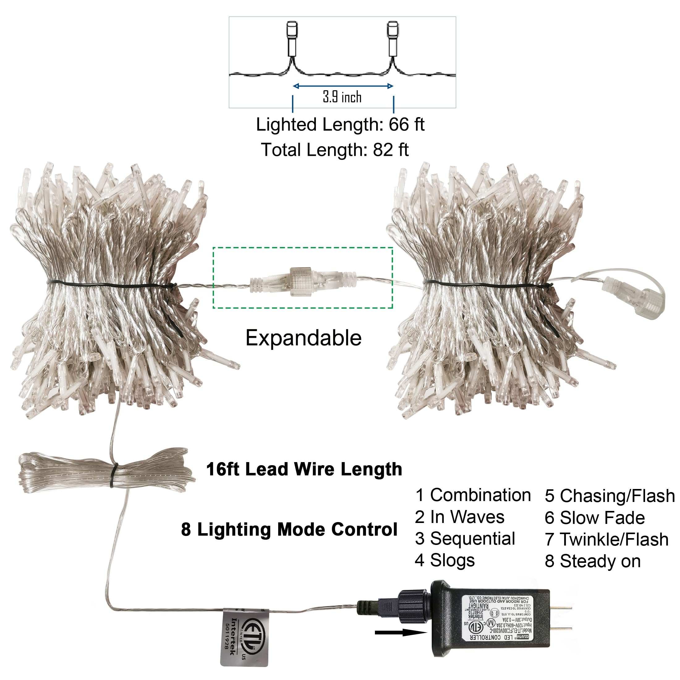 Ljlnion 300 Led Valentines Lights, Extra Long 98.5Ft Christmas String Lights Outdoor Indoor, 8 Lighting Modes, Plug In Waterproof Fairy Lights For Wedding Party Bedroom Decorations (Red)
