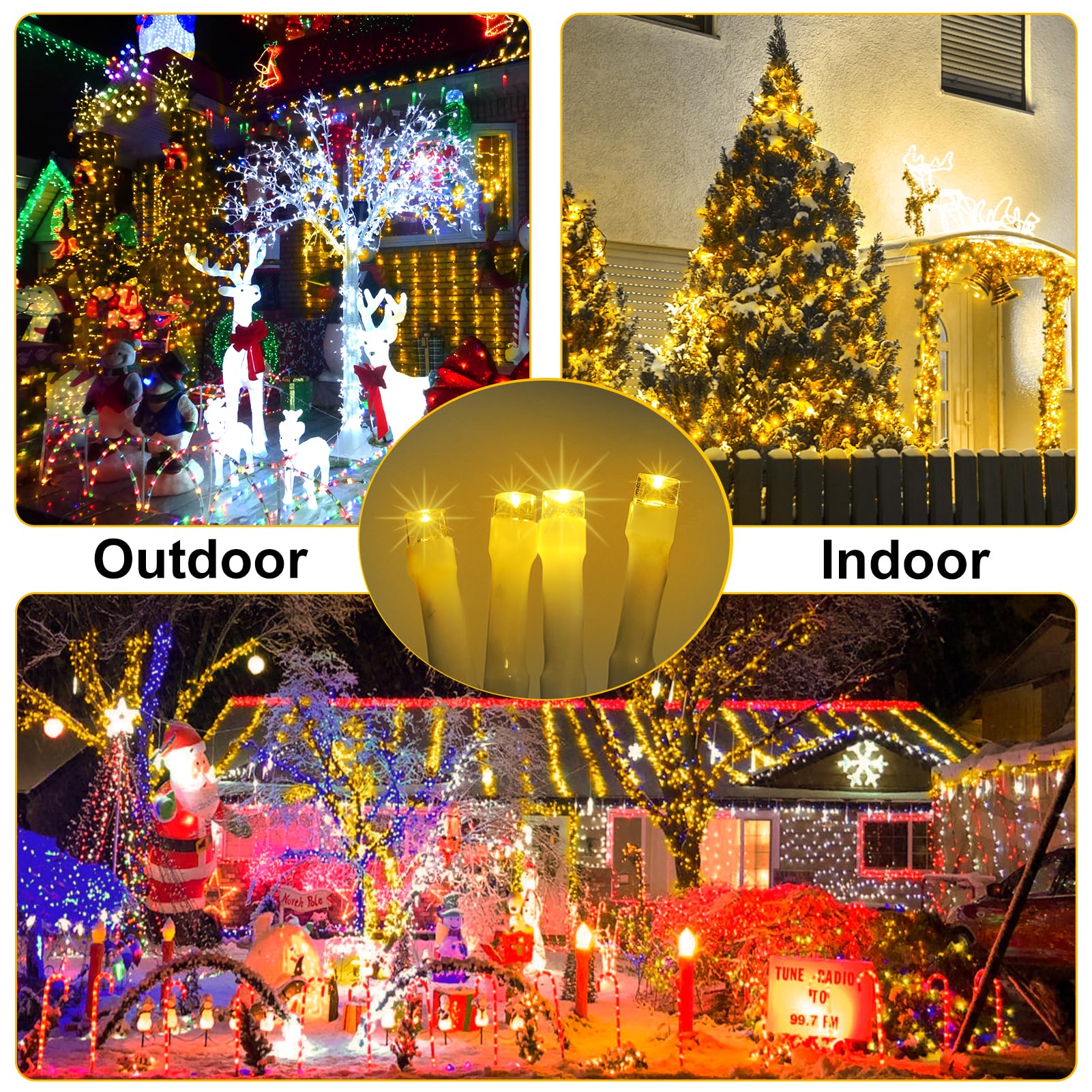 Flvoecn 393Ft 1000Led Christmas Lights - Outdoor Decorations With 8 Modes, Memory Timer & Waterproof Plug-In Fairy String Lights