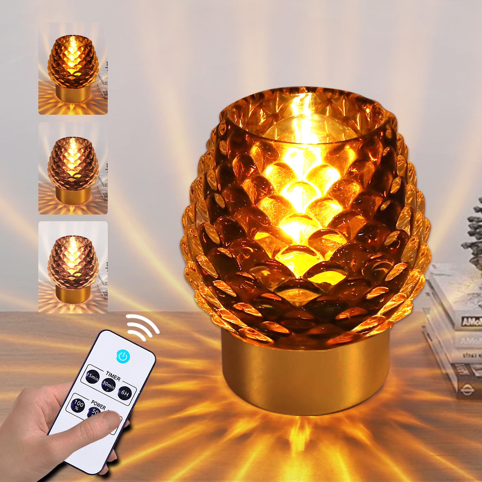 MiuBrty Battery Operated Table Lamp with Timer and Remote Control - Elegant Cordless Design for Home Decor, Perfect for Living R