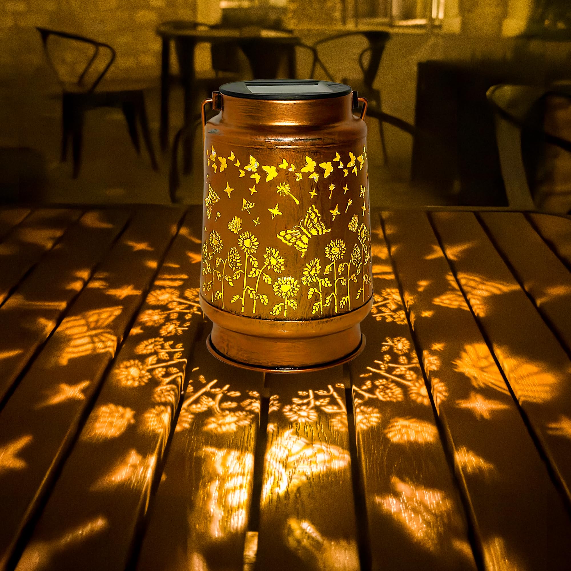 Anytalk Butterfly Solar Lantern Lights, Outdoor Solar Lanterns Garden Decor, Hanging Solar Lantern For Backyard Porch Patio Tabl