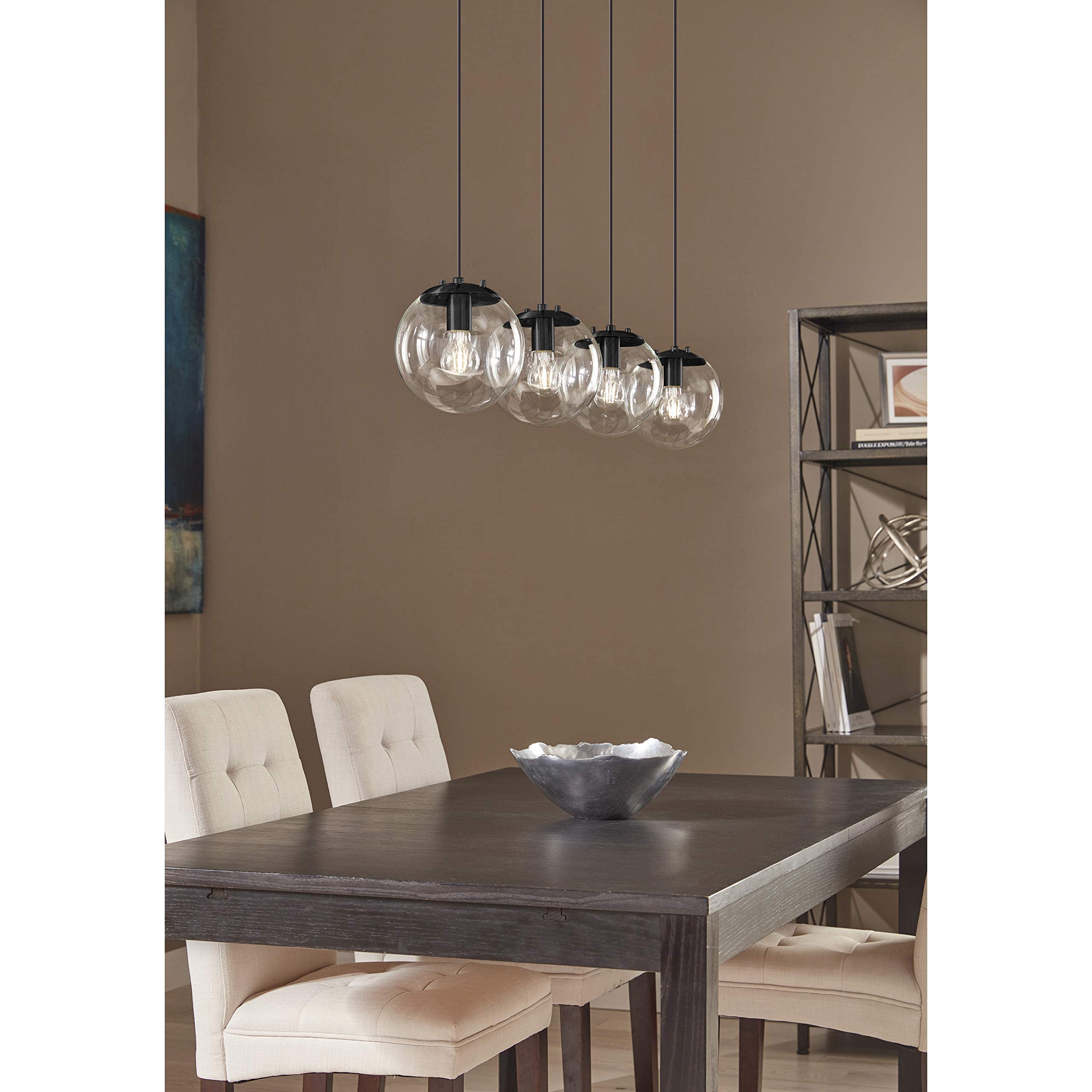 Linea Di Liara Sferra Modern Large Glass Pendant Light Kitchen Island Black Pendant Lighting Clear Glass Globe Pendant Light Mid