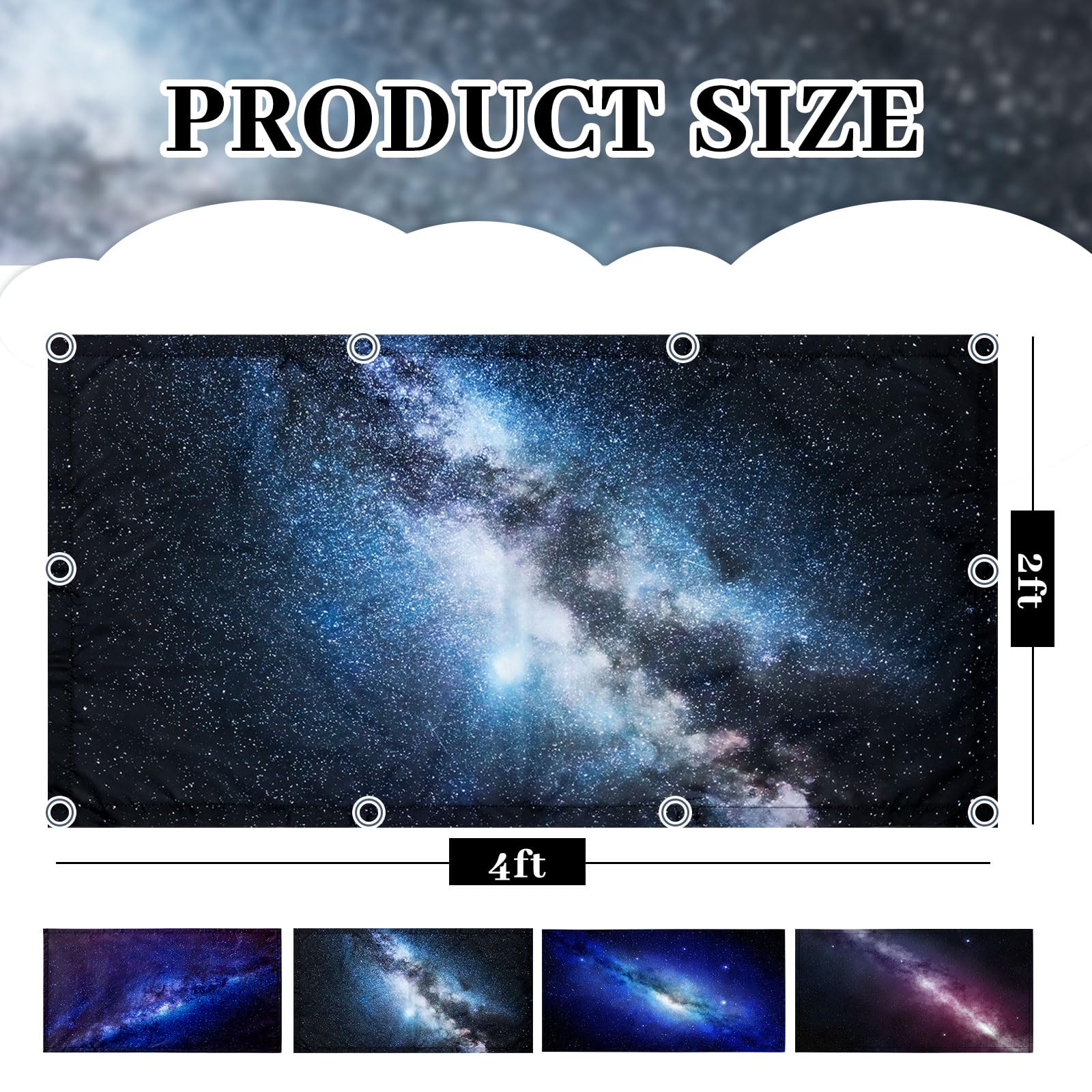 ROCEEI Fluorescent Light Covers 4x2 Feet Magnetic Filters for Classroom & Office - Oxford Fabric, Galaxy Design