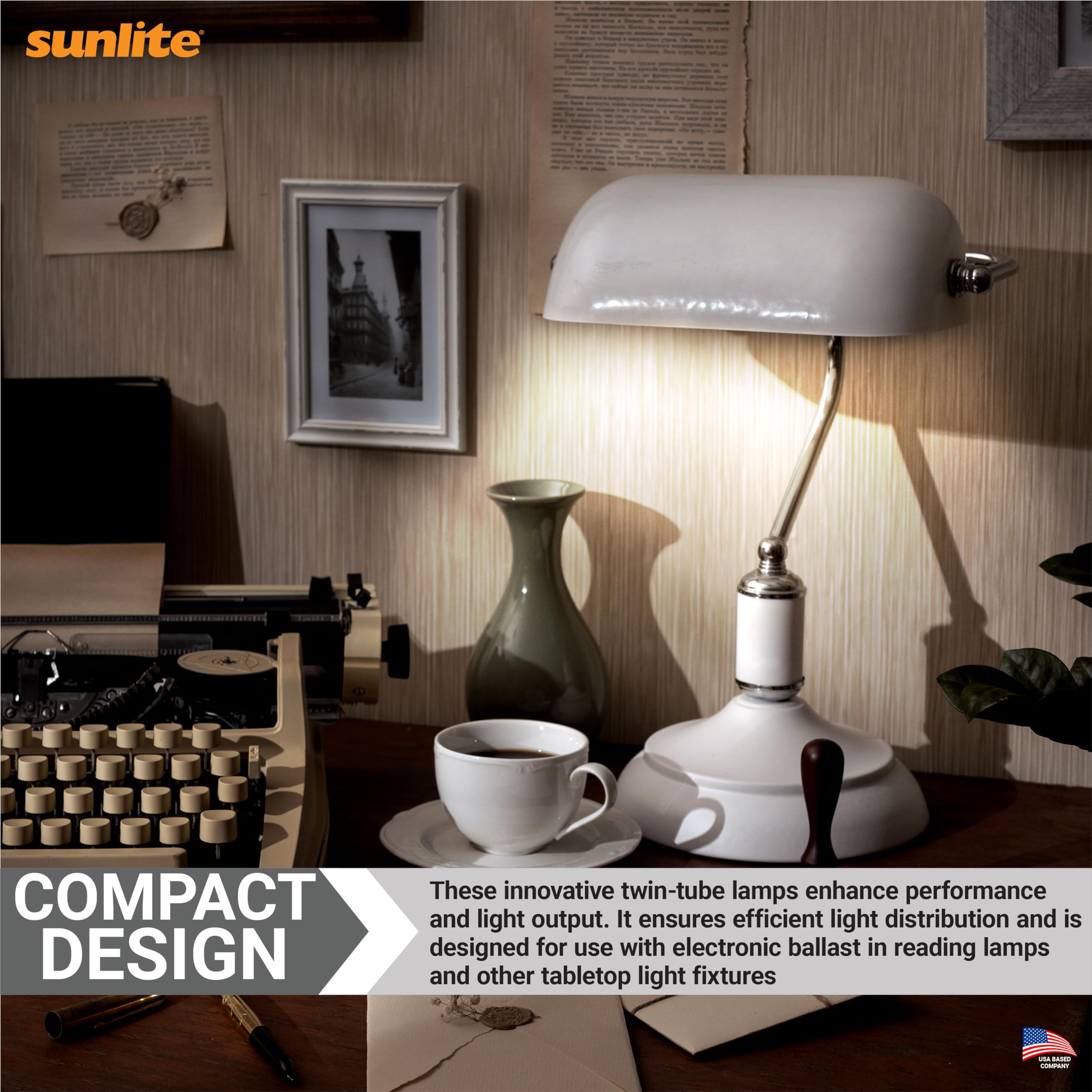 Sunlite FT24DL/830 Plug-in Twin Tube Compact Fluorescent Lamp, FT 4-Pin, 24 Watts, 1800 Lumens, 3000K Warm White, 4-Pin (2G11) B