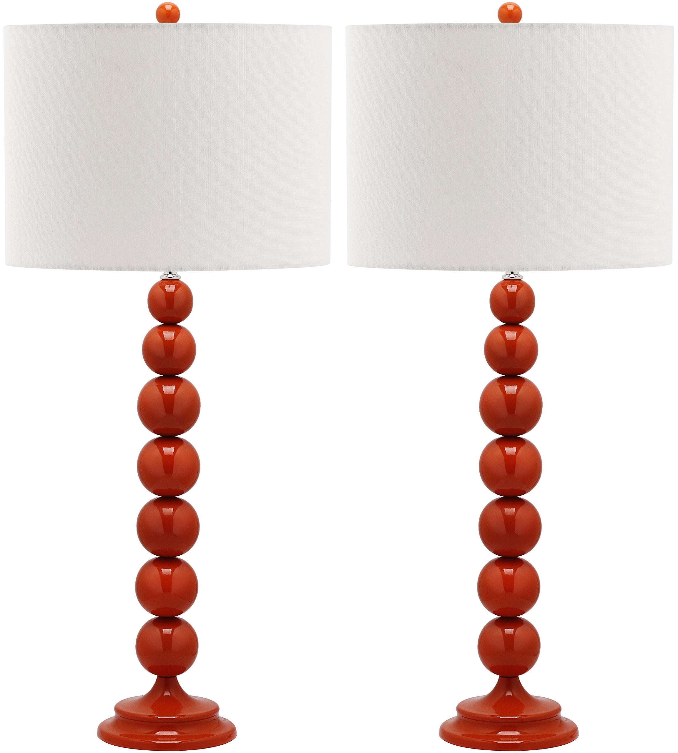 SAFAVIEH Lighting Collection Jenna Modern Contemporary Orange Stacked Ball 32-inch Bedroom Living Room Home Office Desk Nightsta