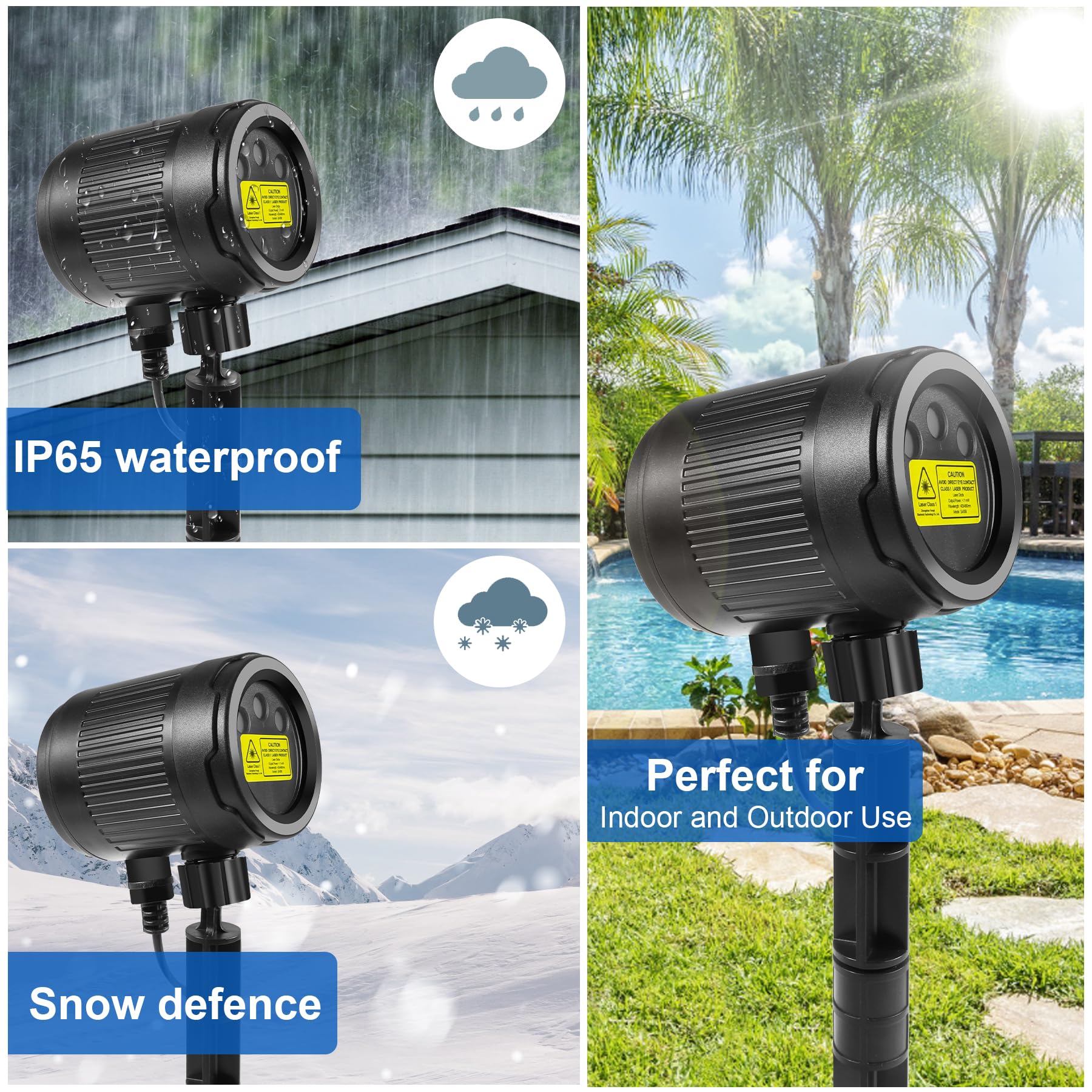 Laser Christmas Projector Lights Outdoor, Outdoor Garden Moving Firefly Landscape Lights Waterproof Rgb, Christmas Decorations L