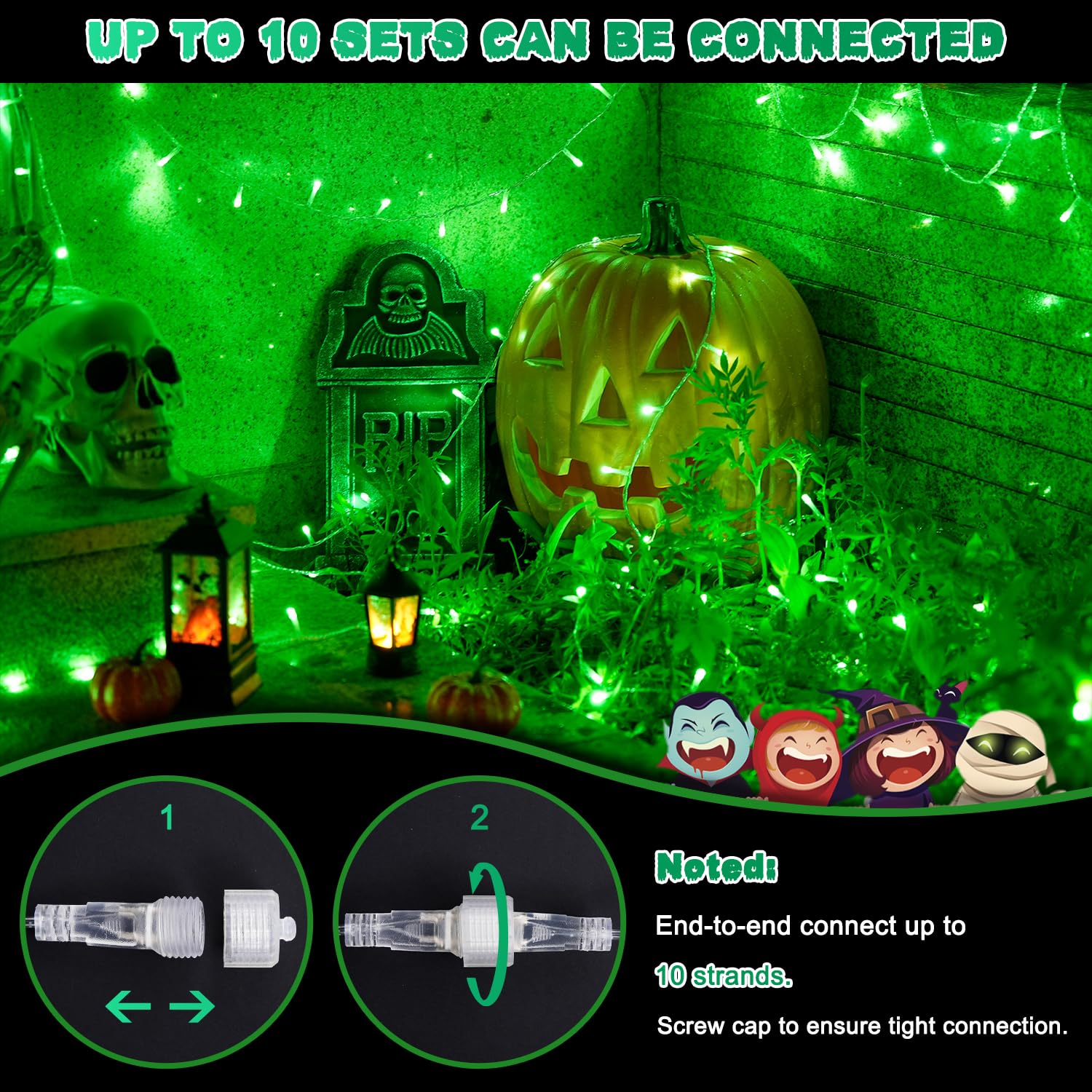 Jmexsuss 33Ft 100 Led Red Green Christmas Lights Indoor Outdoor  2 Pack Color Changing Christmas Lights Plug In  Connectable Waterproof Christmas Tree Light For Xmas Bedroom Party Decorations