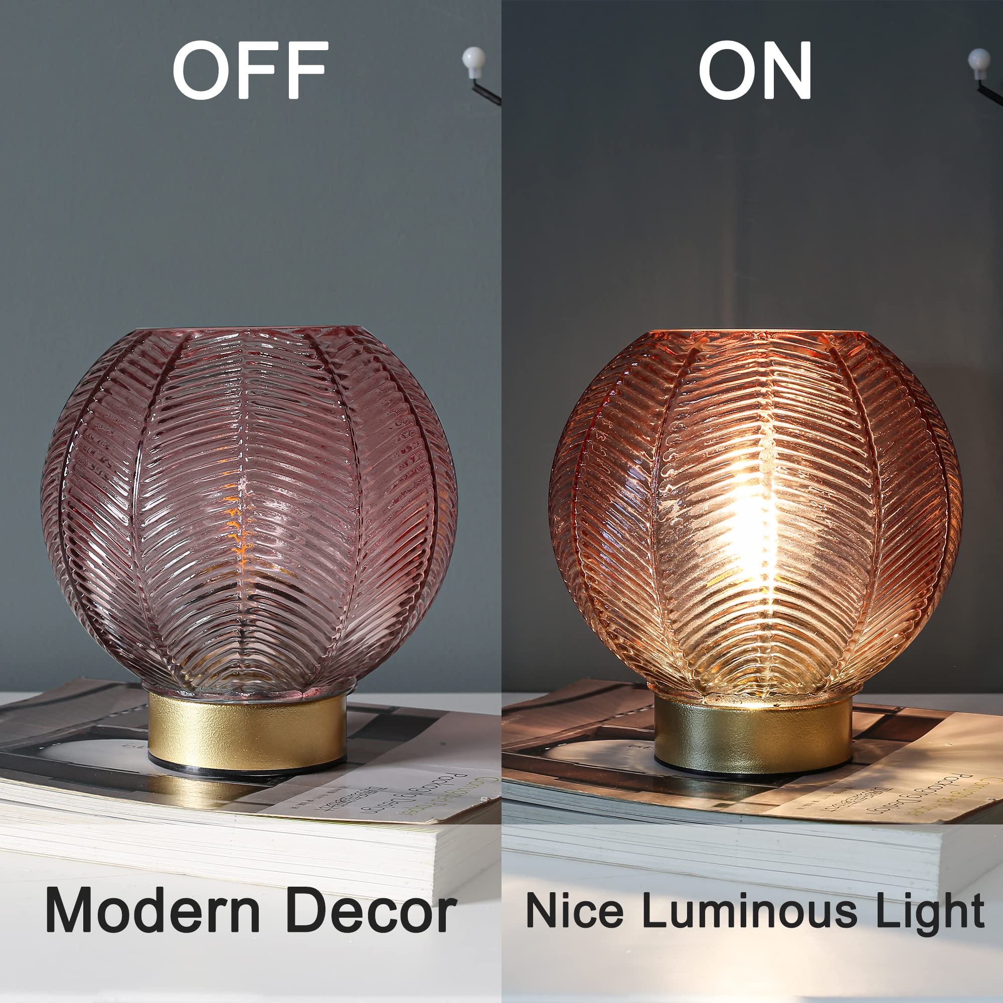 Lusharbor Battery Powered Lamp, Cordless Table Lamps Battery Operated Lamp For Bedside Nightstand, Small Lamps For Living Room D