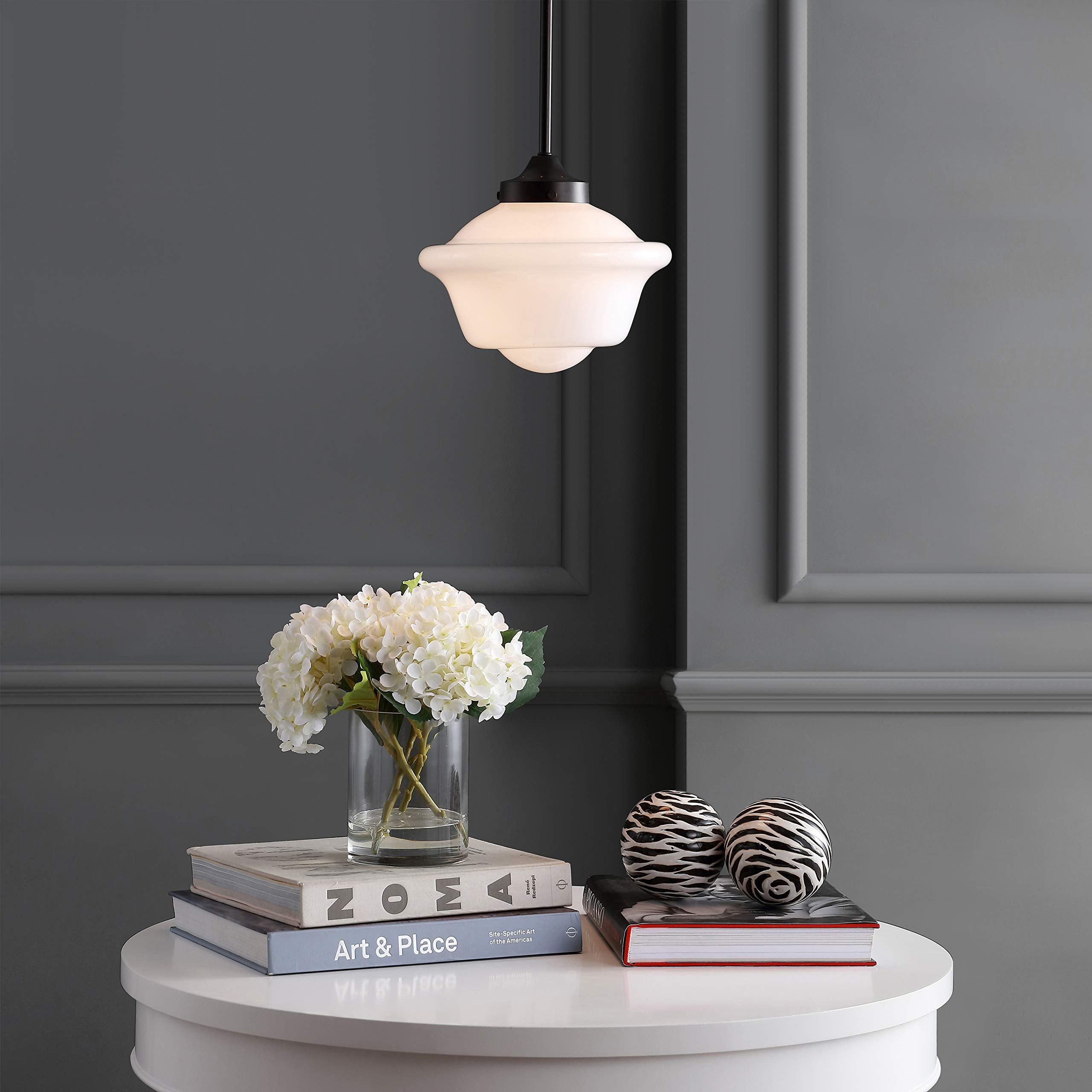 JONATHAN Y LED Pendant Light, 9.5in Adjustable, Oil Rubbed Bronze, Model JYL3517C, Dimmable for Dining Room, Living Room, Kitchen, F