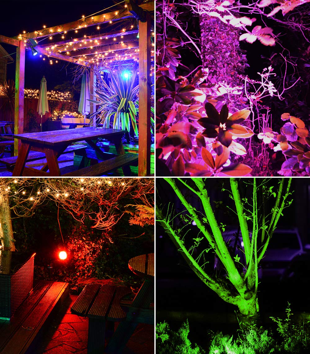 OSORD Solar Spot Lights, 18 LED Color Changing, Waterproof, 2 Pack, Multicolor, Ideal for Garden, Yard, and Landscape