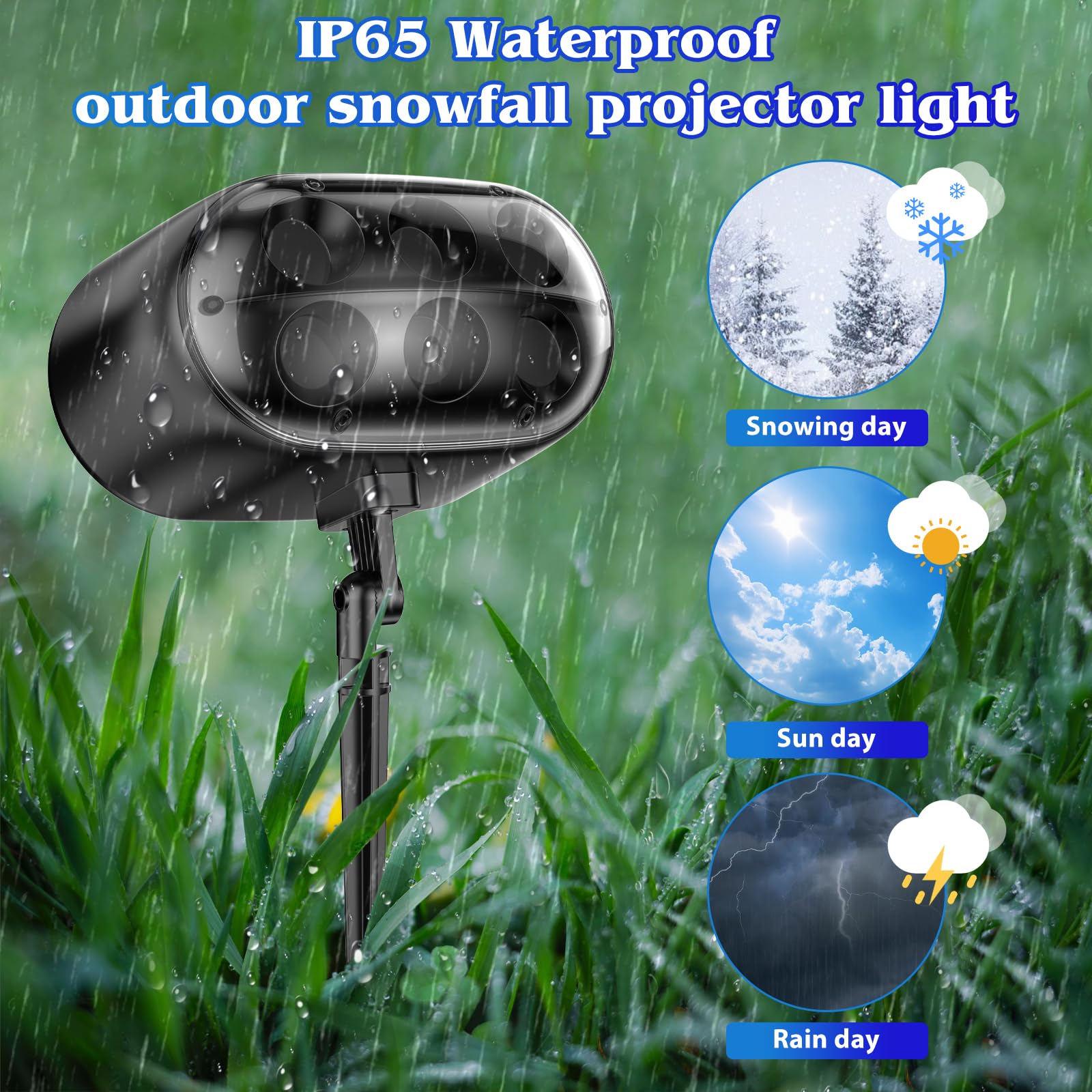 2024 Christmas Snowflake Projector Lights, Snowfall Led Light With Remote, Outdoor Ip65 Waterproof For Xmas Holiday Wedding Part
