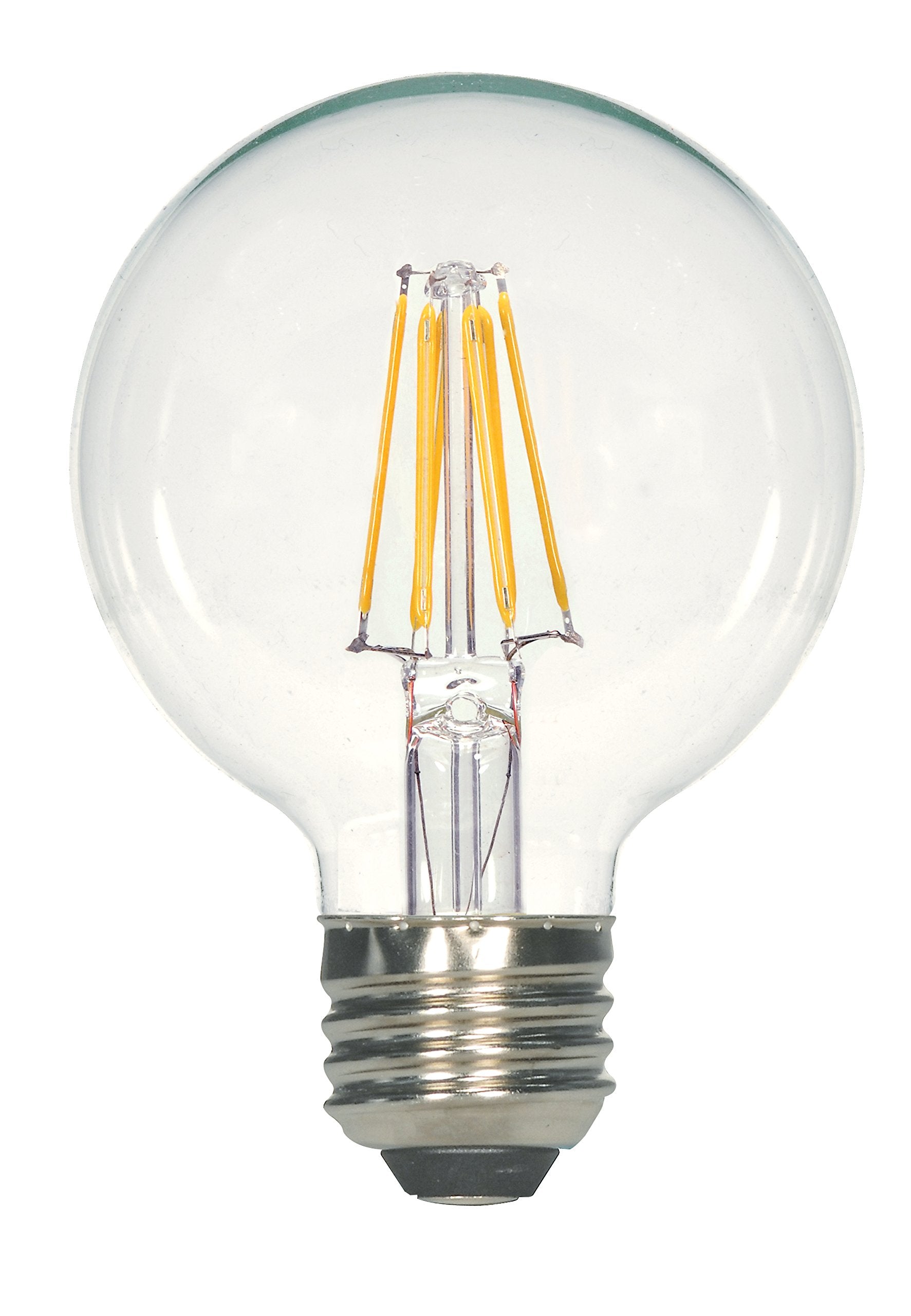 Satco S9564 Decorative Globe G25 Bulb, 810Lm, Medium Base, Glass, 4.38 inches