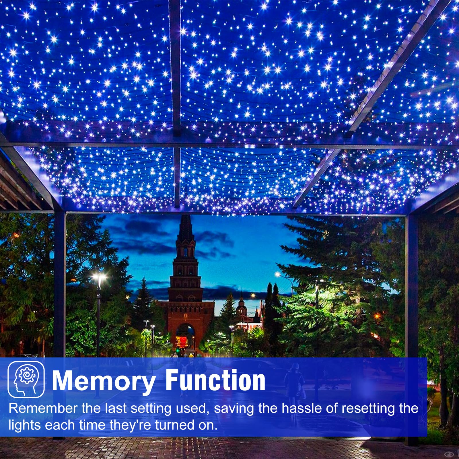 Nielfoi 100Ft 300 Led Christmas Lights, Christmas Tree Lights With 8 Modes Waterproof, Green Wire Outdoor String Lights, Plug In