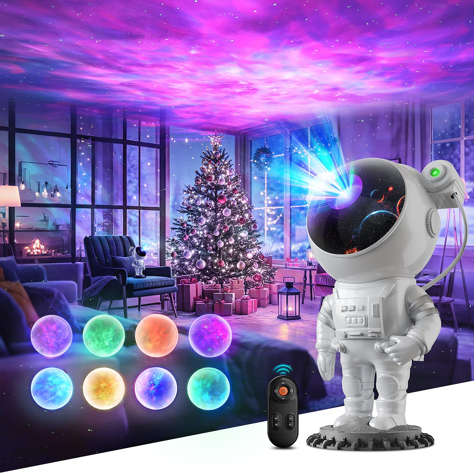 Astronaut Projector, LED Starry Sky Galaxy Projector, Night Light with Remote Control & Timer, Star Light Projector with Nabula 