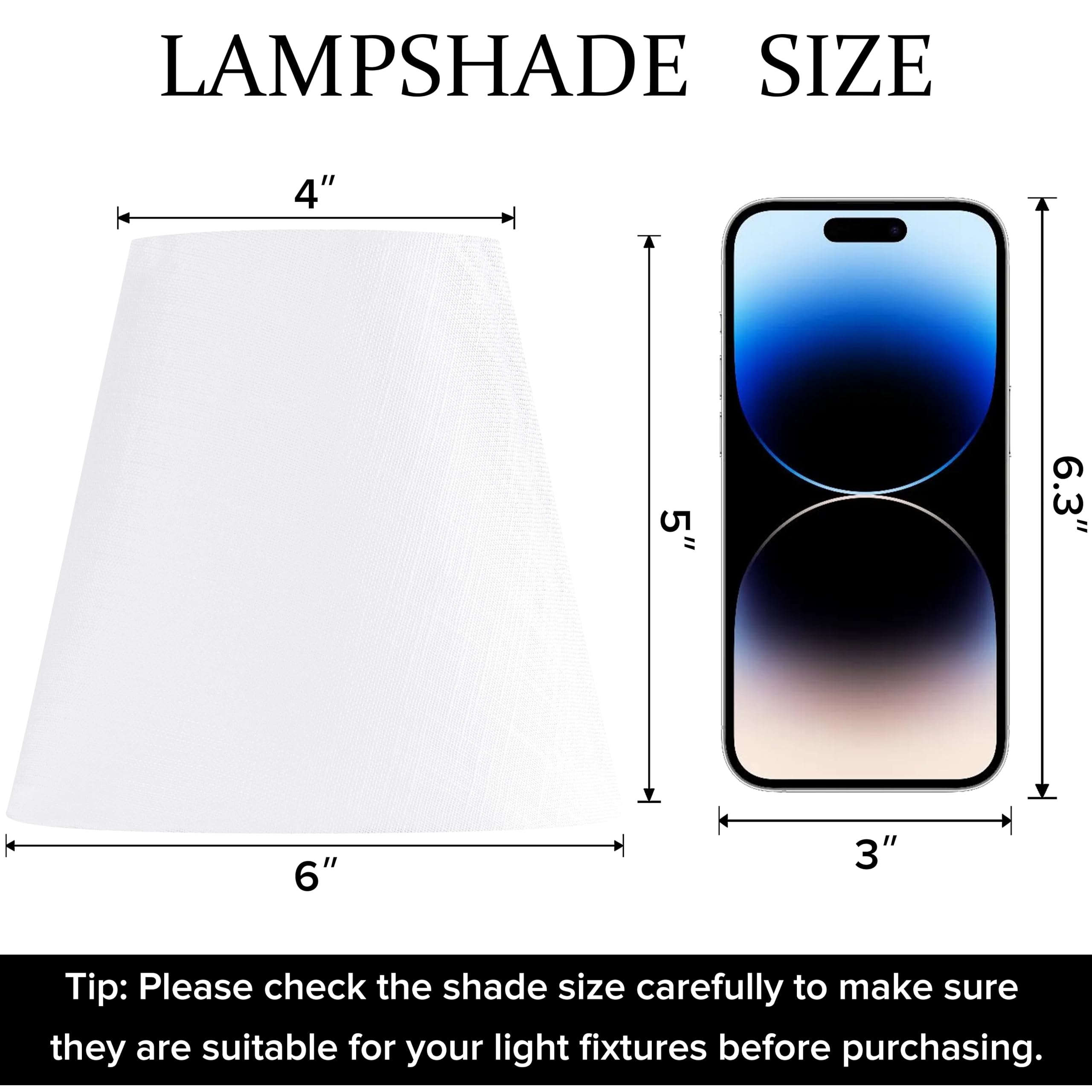 Go&So Linen Small Lamp Shades For Chandelier, Clip On Lamp Shade Set Of 5 White Lamp Shade, 4X6X5 In Mini Lamp Shades, Modern Ba